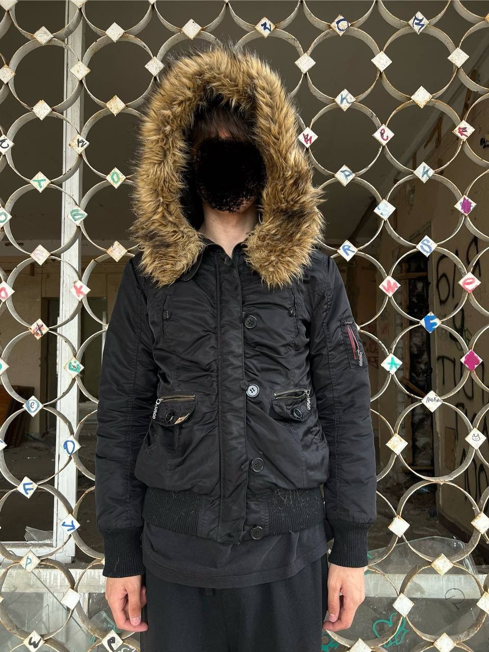 If Six Was Nine × Vintage Vintage Y2K XOXO Bomber Fuzzy Fur Opiuk Owens Style Bomber Size US S / EU 44-46 / 1 - 3 Thumbnail
