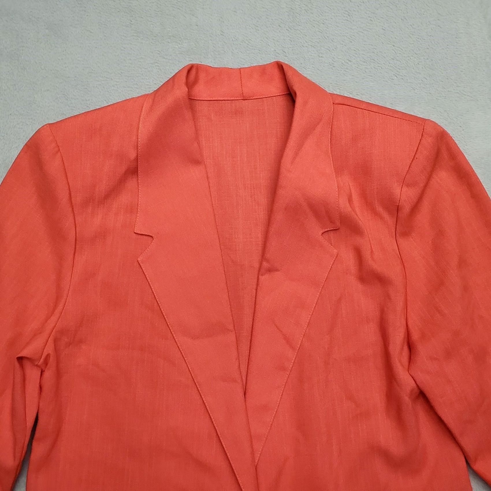 Vintage VTG Michele Jacket Women 14 Pink Rayon Blend Unlined Shoulder Pad Blazer Grandma Size XL / US 12-14 / IT 48-50 - 3 Thumbnail