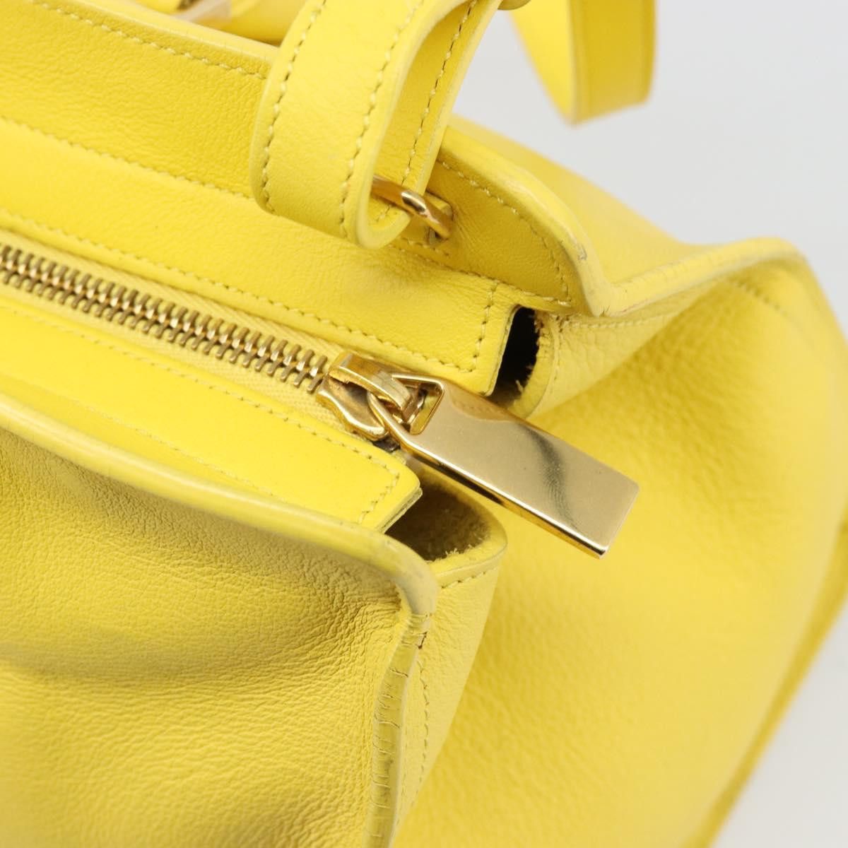 Saint Laurent Paris SAINT LAURENT Baby Cabas Hand Bag Leather 2way Yellow Gold Size ONE SIZE - 24 Thumbnail