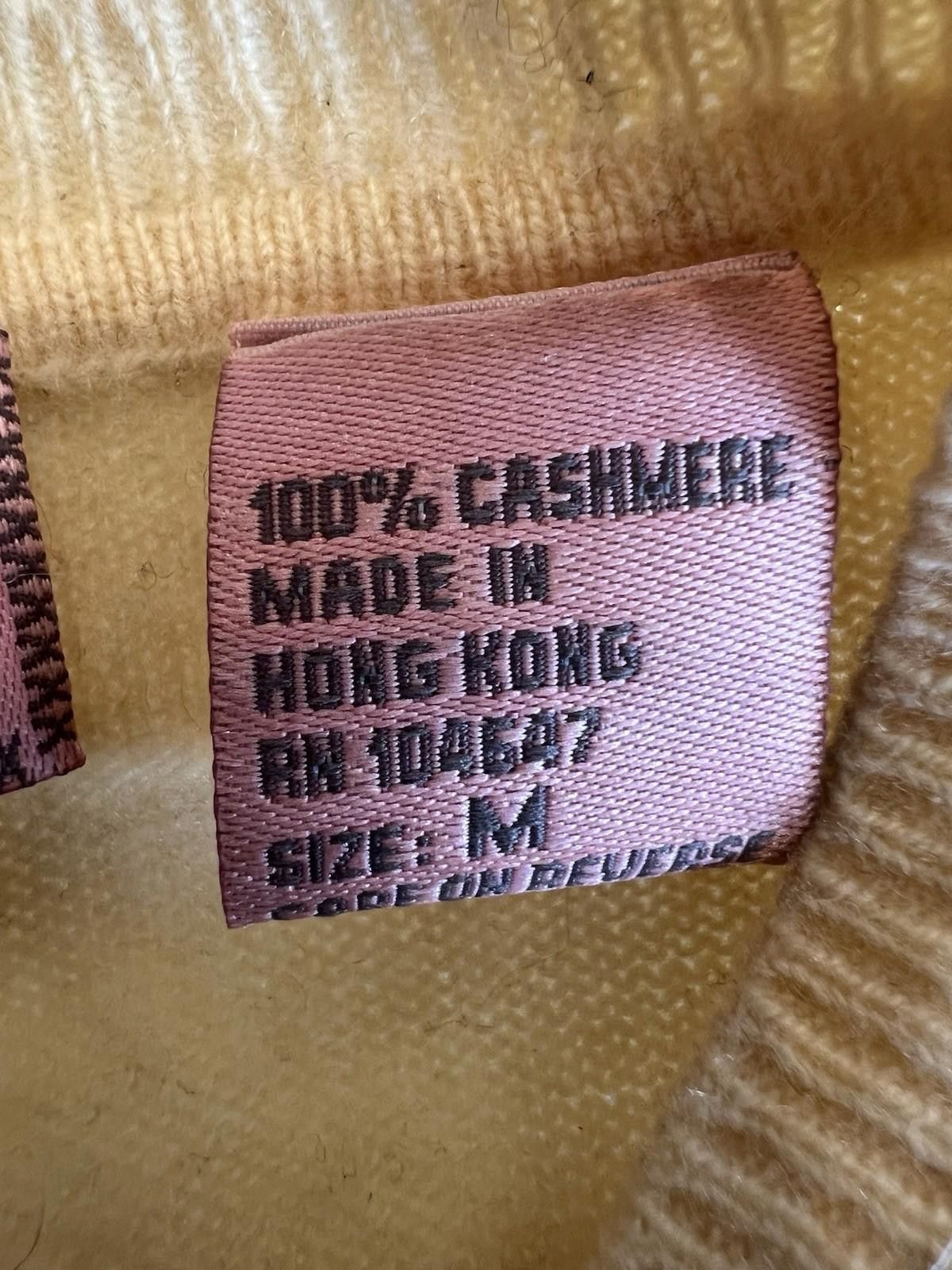 Other Glenshiel 100% Cashmere V-Neck Sweater Cream Yellow M Luxury Size M / US 6-8 / IT 42-44 - 4 Thumbnail