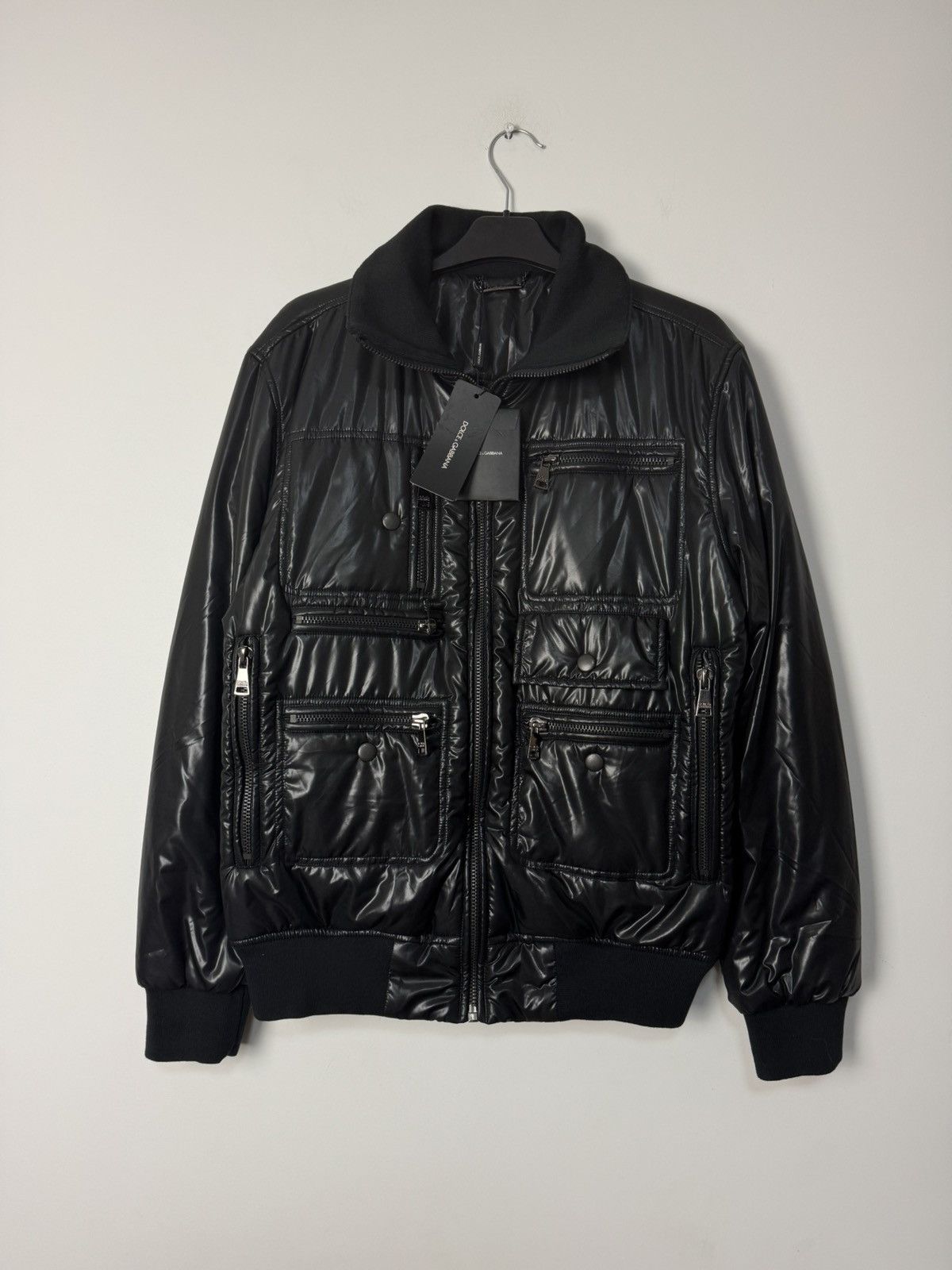 Dolce & Gabbana BNWT Dolce & Gabbana Coated Multi-Pocket Bomber Jacket Black Size US M / EU 48-50 / 2 - 2 Thumbnail