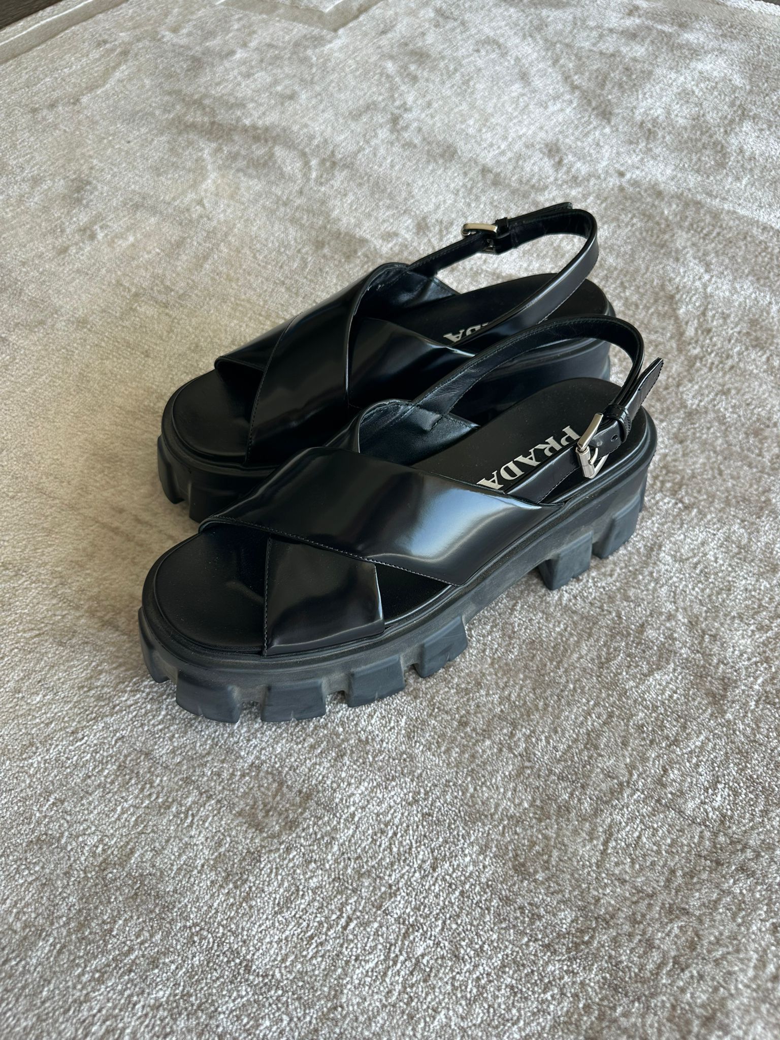 Prada (RRP $900) Prada Monolith Sandals Size US 8.5 / IT 38.5 - 3 Thumbnail