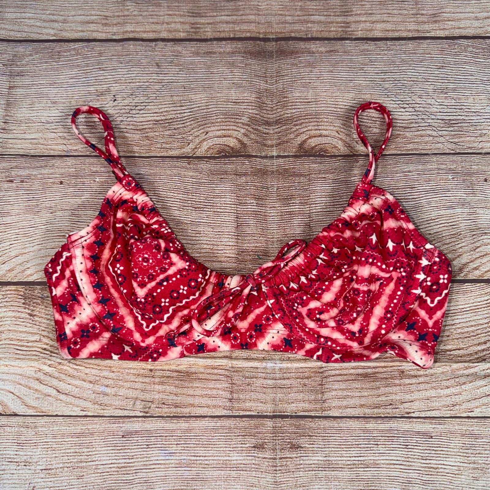 Other True Craft Small Red Bandana Print Bikini Top Size ONE SIZE - 1 Thumbnail