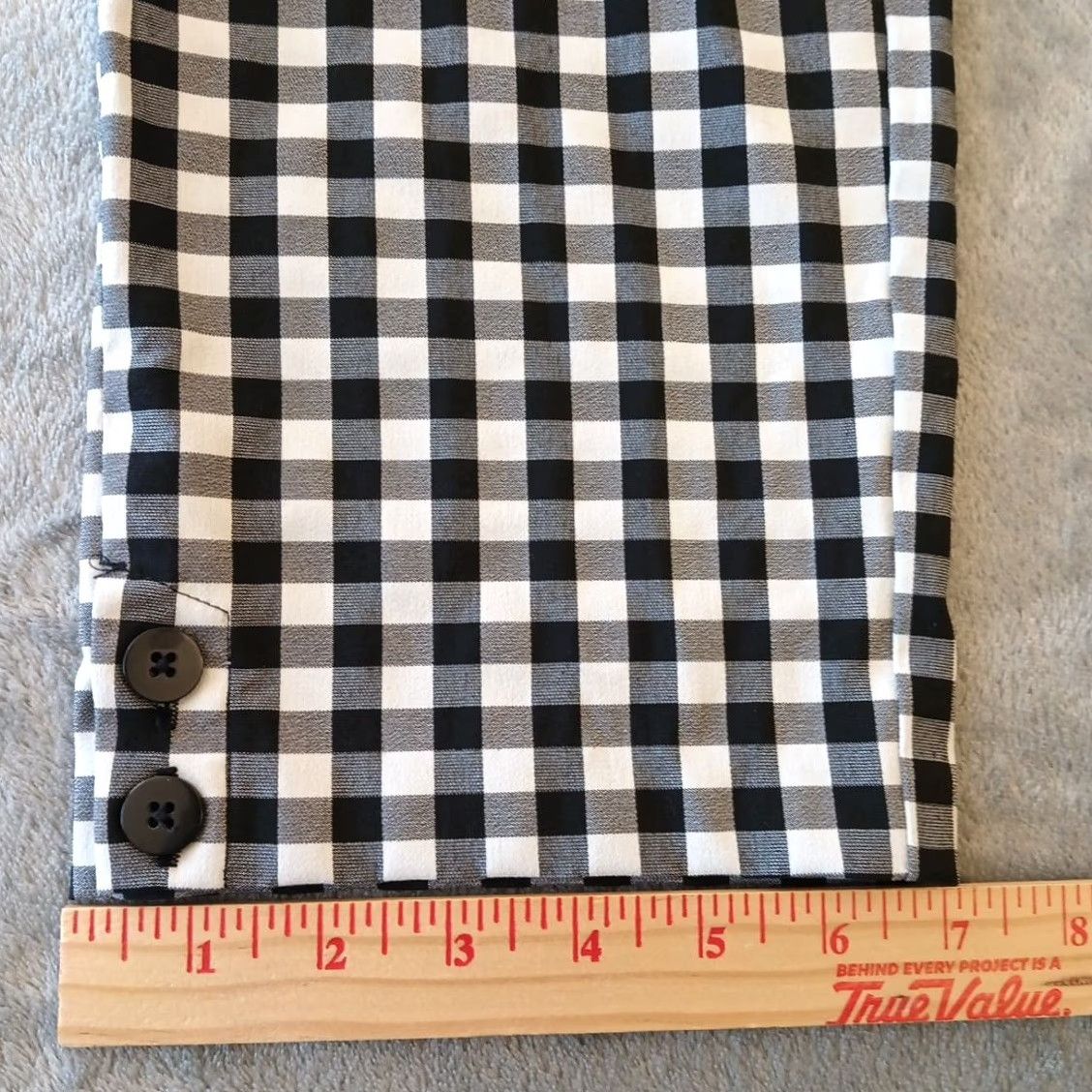 Vintage Chico's Pants Cropped Slimming Stretch Wide Waist 32in Black Plaid Women 0.5 Regular Straight Inseam 23.5in Size 25" / US 0 / IT 36 - 6 Thumbnail