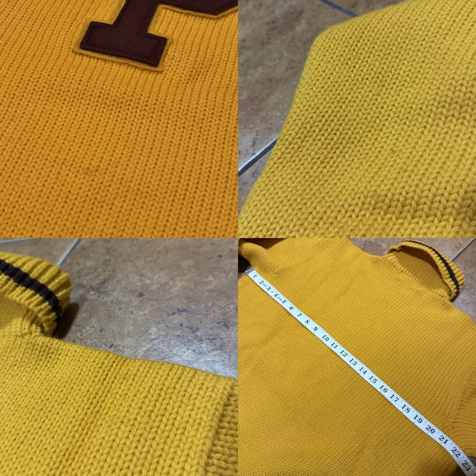 Polo Ralph Lauren VINTAGE Polo Ralph Lauren Wool P Wing Letterman Sweater Men’s M Turtleneck EUC Yellow Size US M / EU 48-50 / 2 - 8 Thumbnail