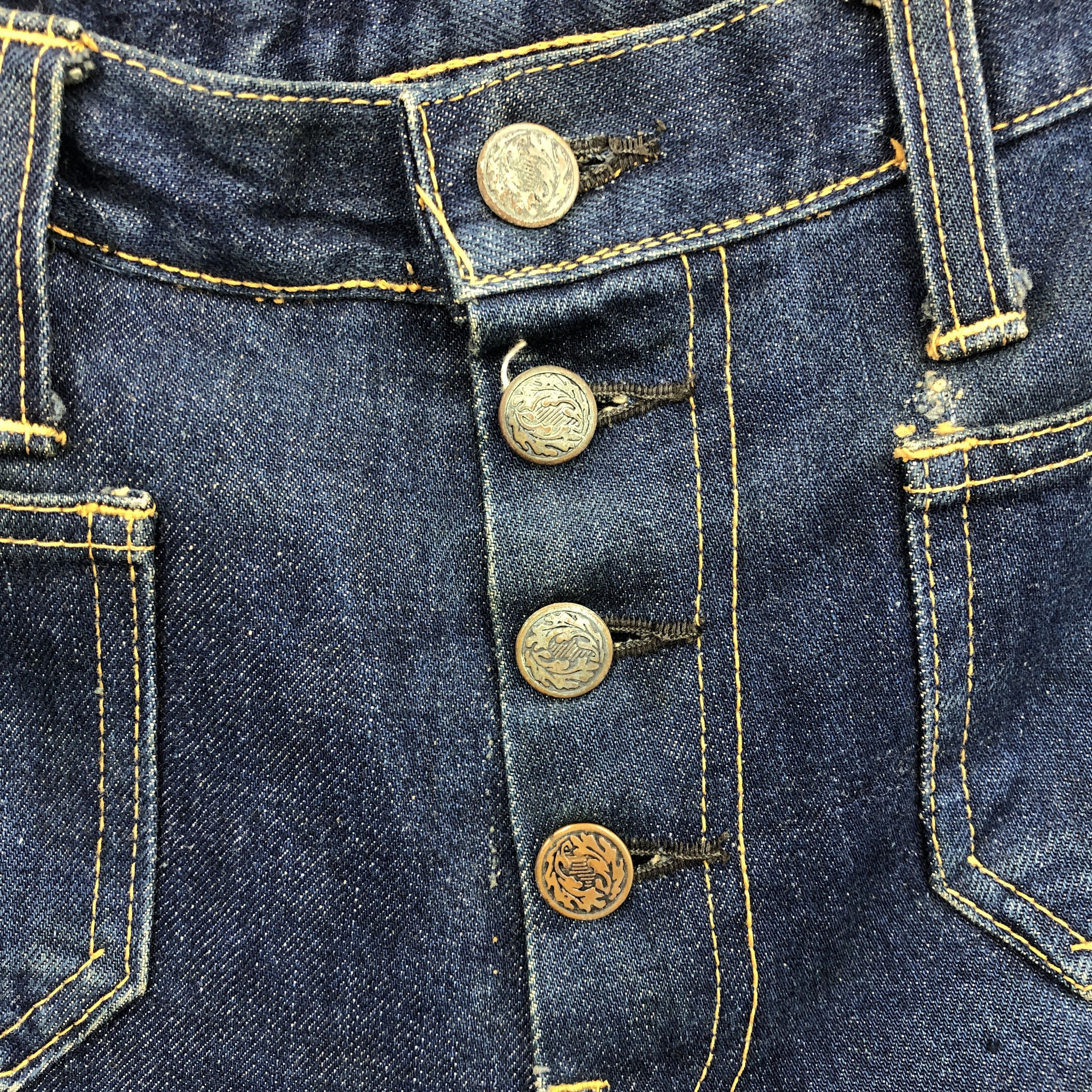 Japanese Brand Vintage 70's Japanese Bush Pants Flare Jeans Blue Wash Denim Size US 30 / EU 46 - 5 Thumbnail