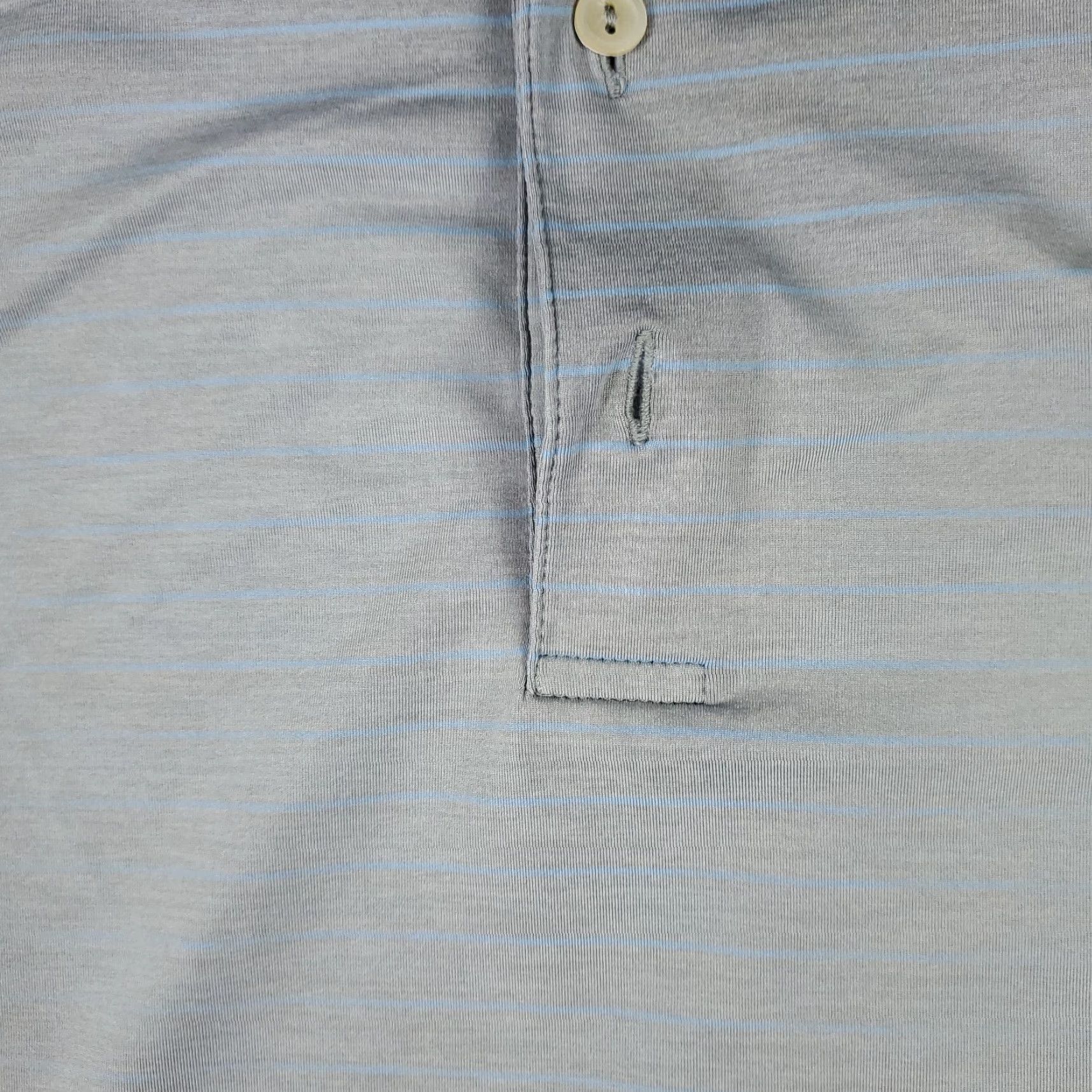 Peter Millar Peter Millar Shirt Mens XL Blue Gray Striped Golf Casual Short Sleeve Size US XL / EU 56 / 4 - 4 Thumbnail