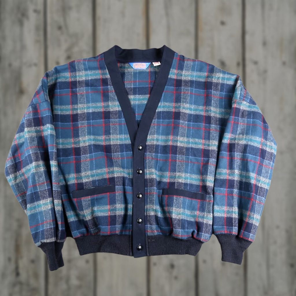 Pendleton Vtg Pendleton Womens Cardigan Sweater 100% Wool Tartan Plaid V-Neck Long Sleeve Multicolor Size L US Made In USA Regular Mens? Girls? Size L / US 10 / IT 46 - 1 Thumbnail