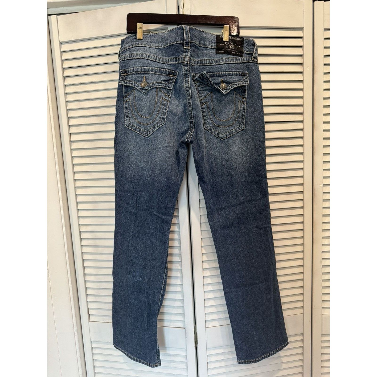 True Religion × Vintage True Religion Jeans Ricky Relaxed Straight Distressed Denim Size US 38 / EU 54 - 2 Thumbnail