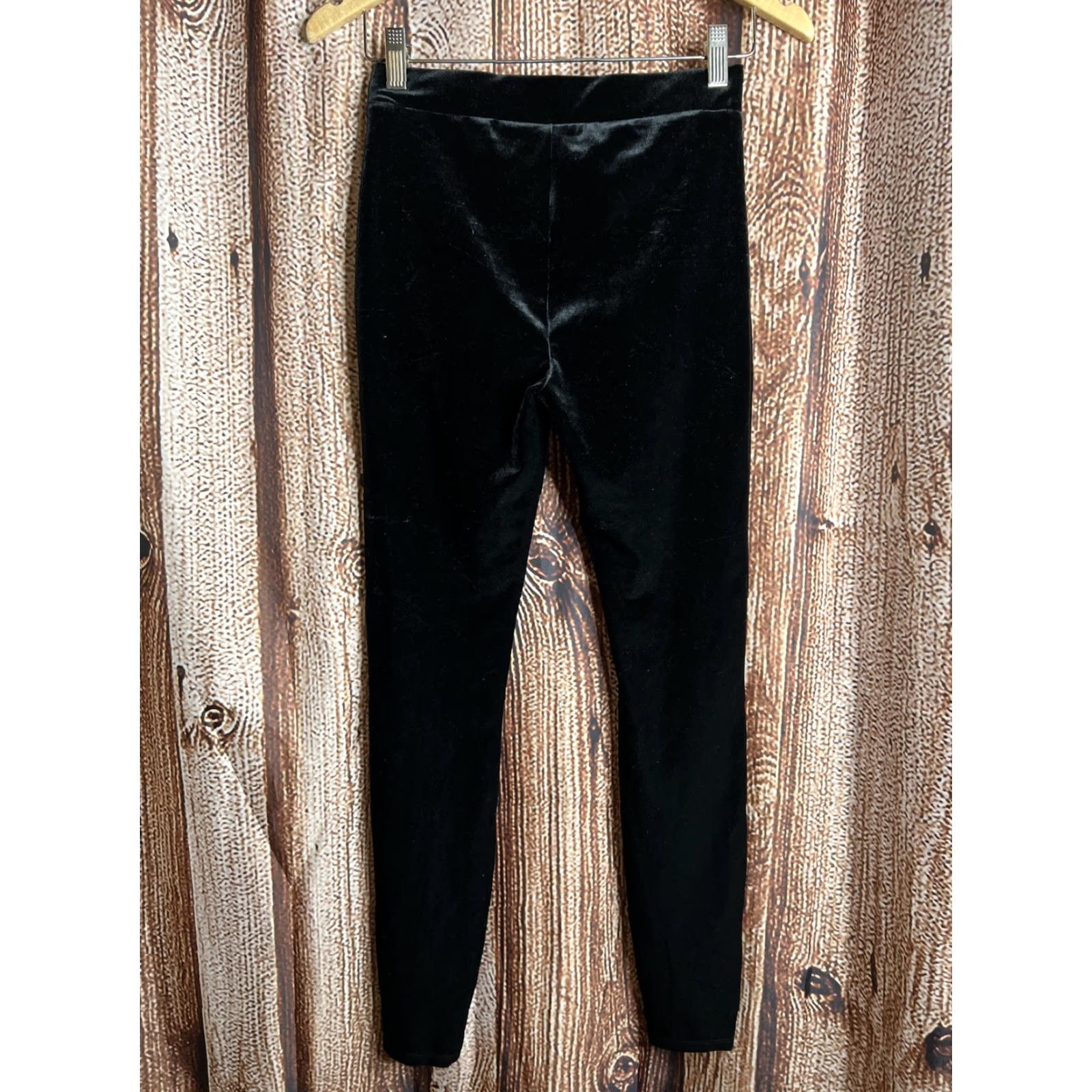 J.Crew J.CREW Leggings Black Stretch Velvet Skinny Pull On XS Women Casual Party/Cocktail Travel Size 26" / US 2 / IT 38 - 3 Thumbnail