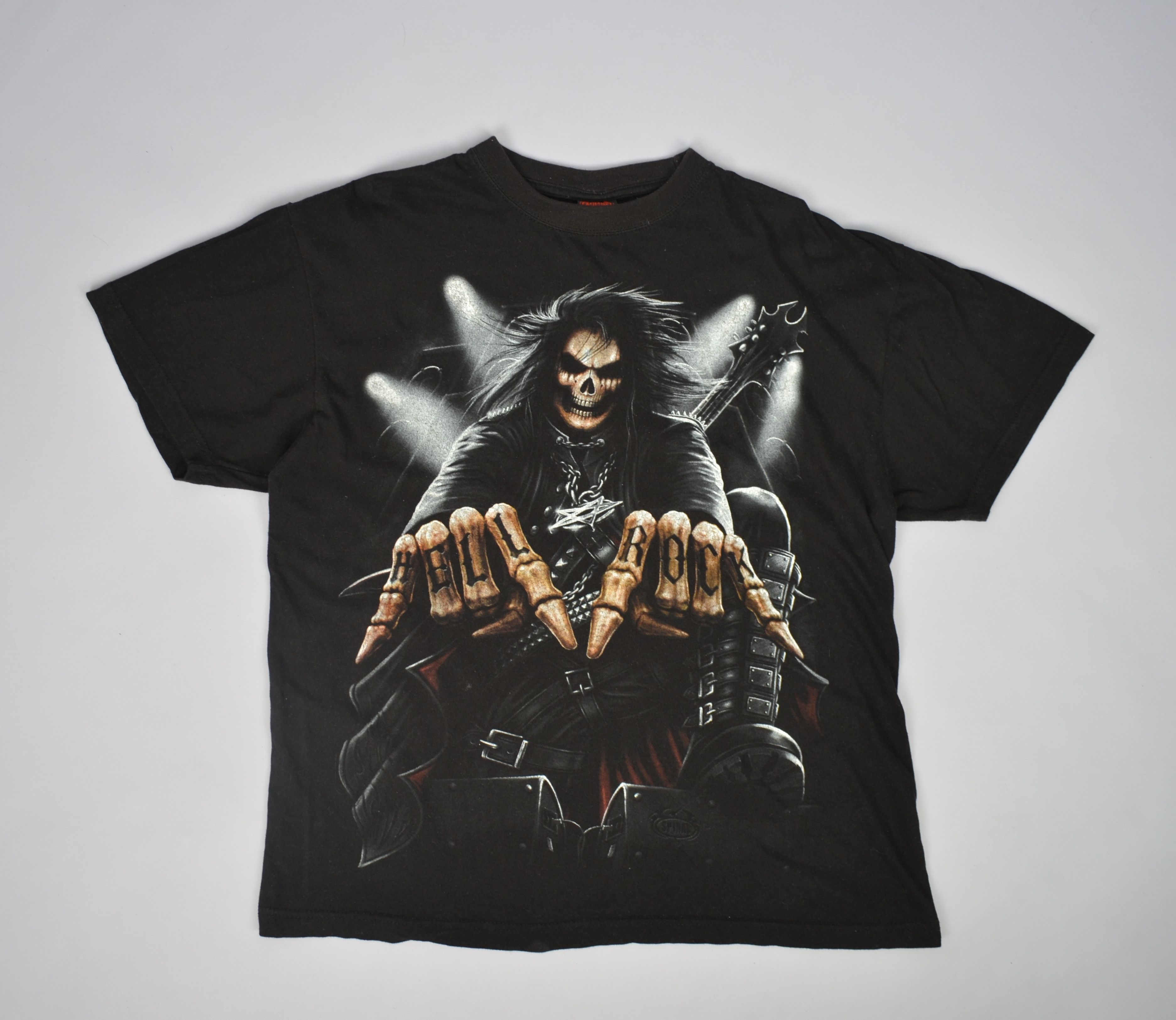Vintage Spiral Hell Rock Skull Print t-shirt Size XL Vintage Size US XL / EU 56 / 4 - 1 Thumbnail