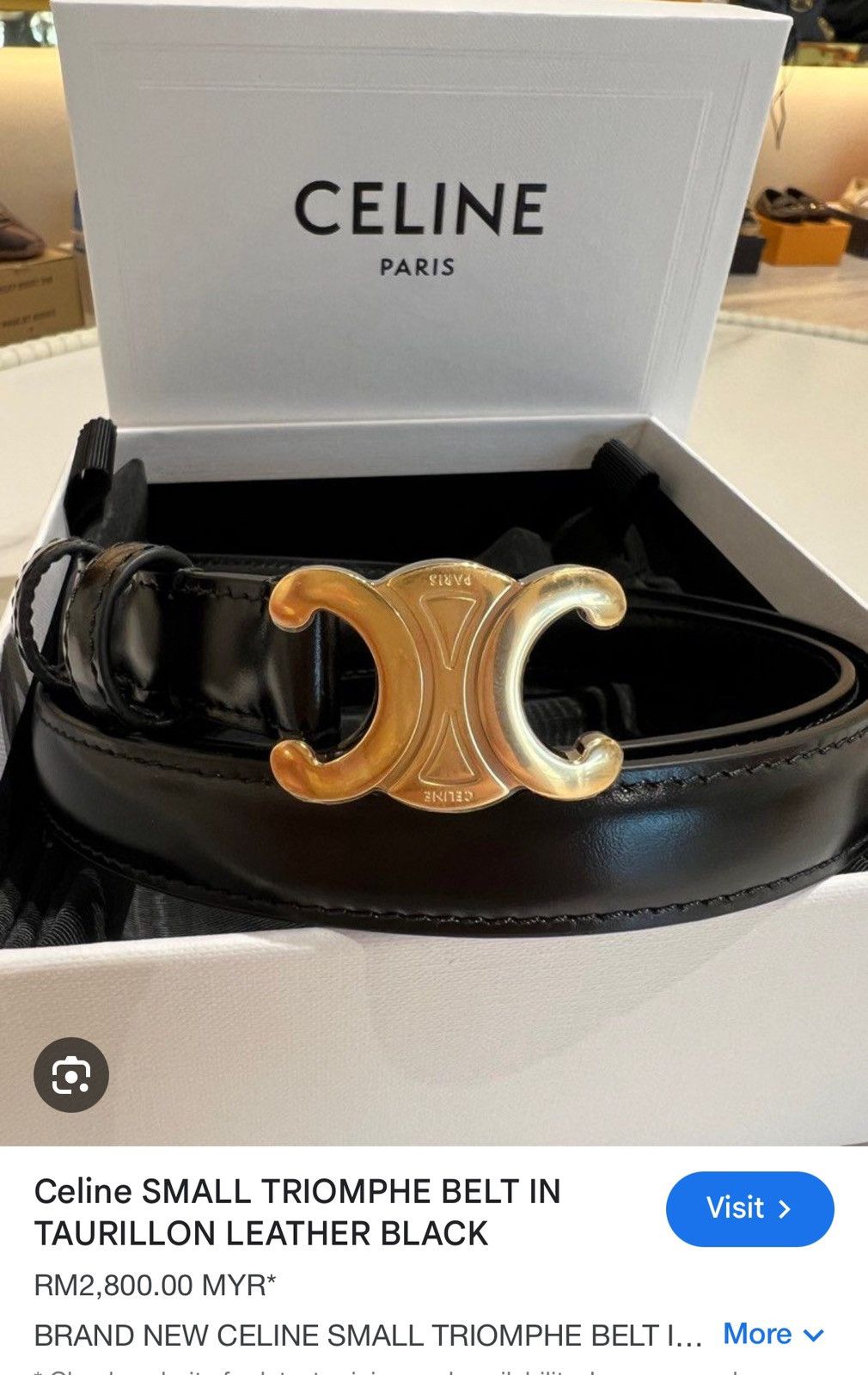 Celine × Vintage CELINE LEATHER BELT Size 36 - 8 Thumbnail