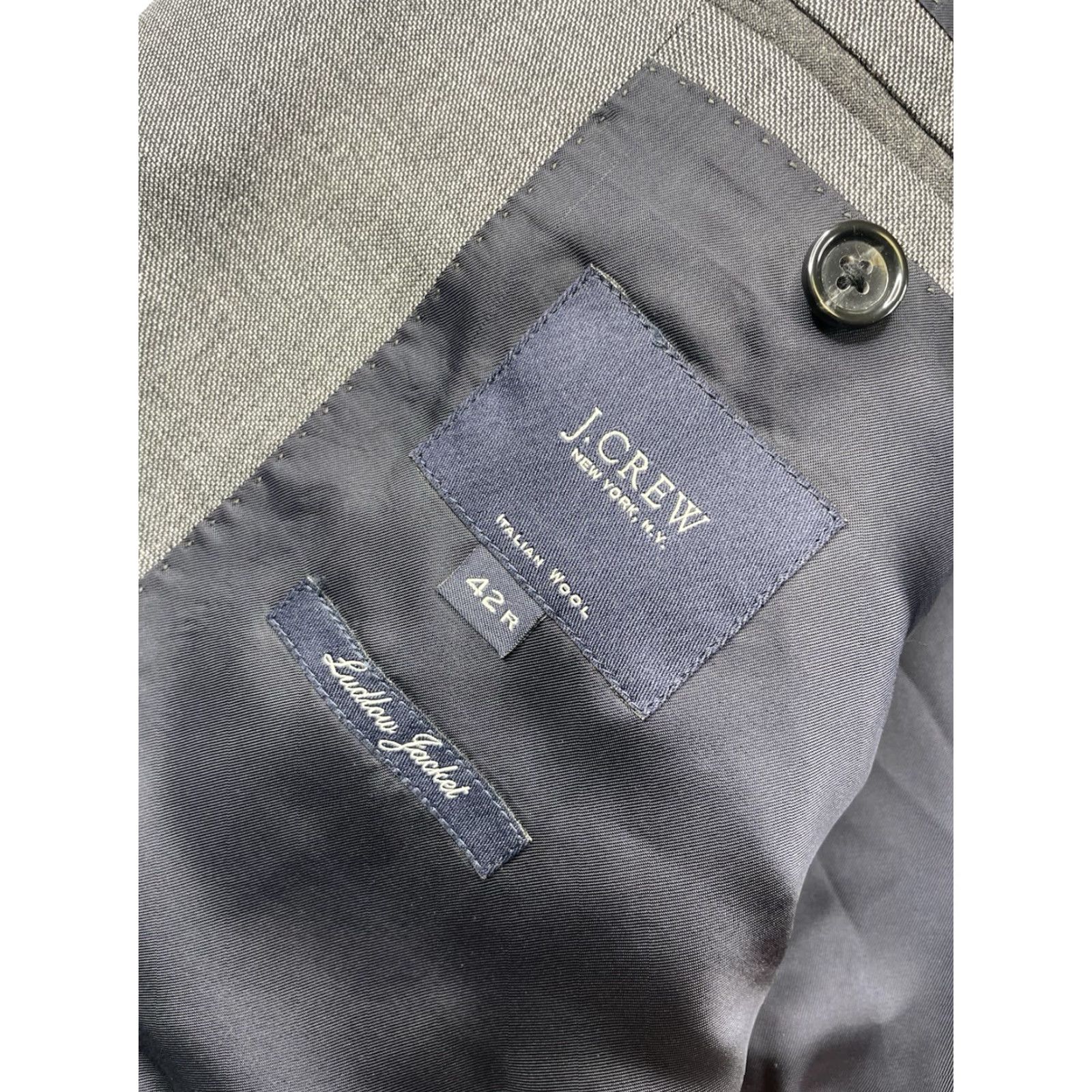 J.Crew J.CREW Blazer Mens 42R Gray Wool Italy Jacket Single-Breasted 2-Button Notch Lapel Dress/Casual XL? Size 42R - 4 Thumbnail