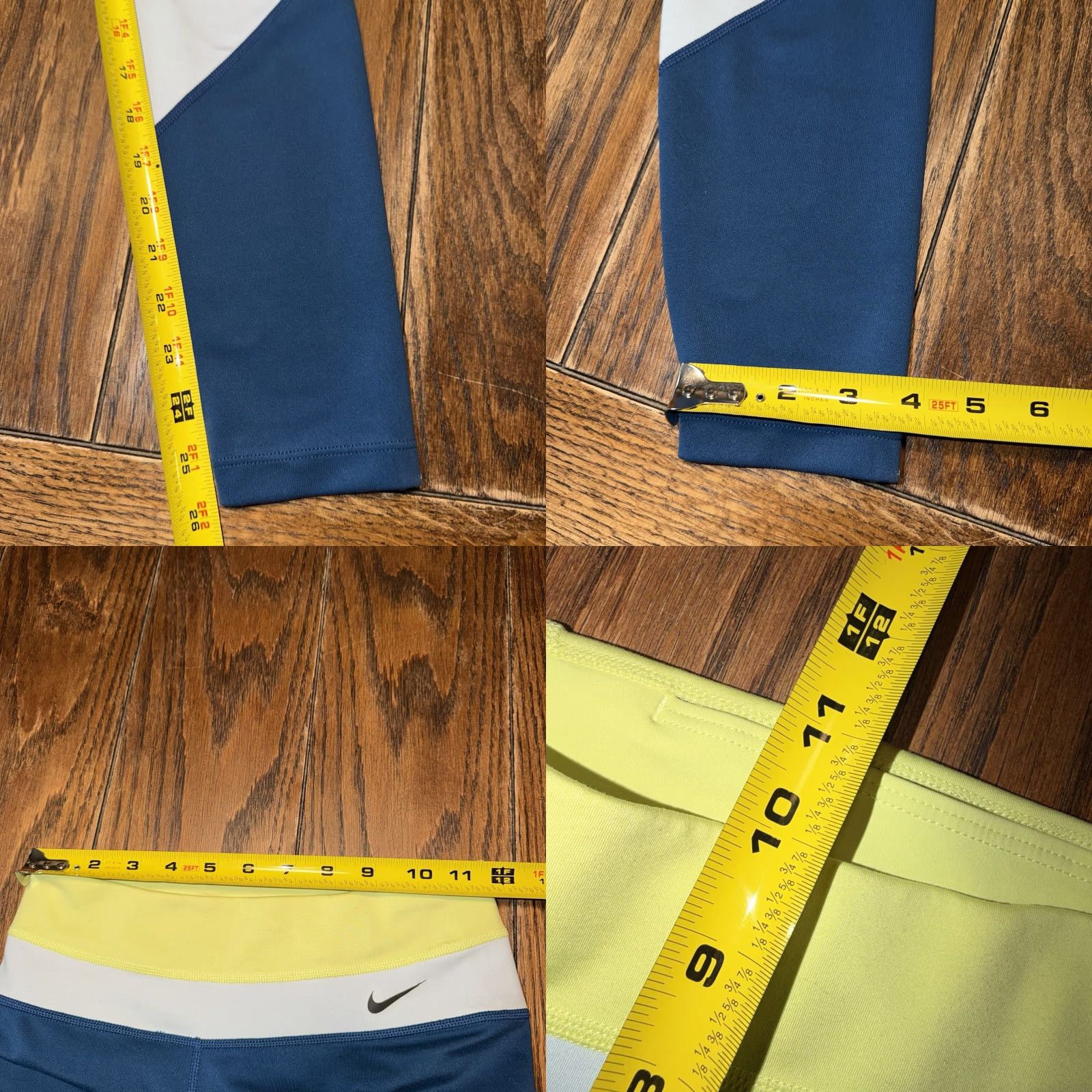Nike Nike Colorblock Leggings Womens Small Blue Lime Just Do It CJ2450 Retro Style Size 28" / US 6 / IT 42 - 8 Thumbnail
