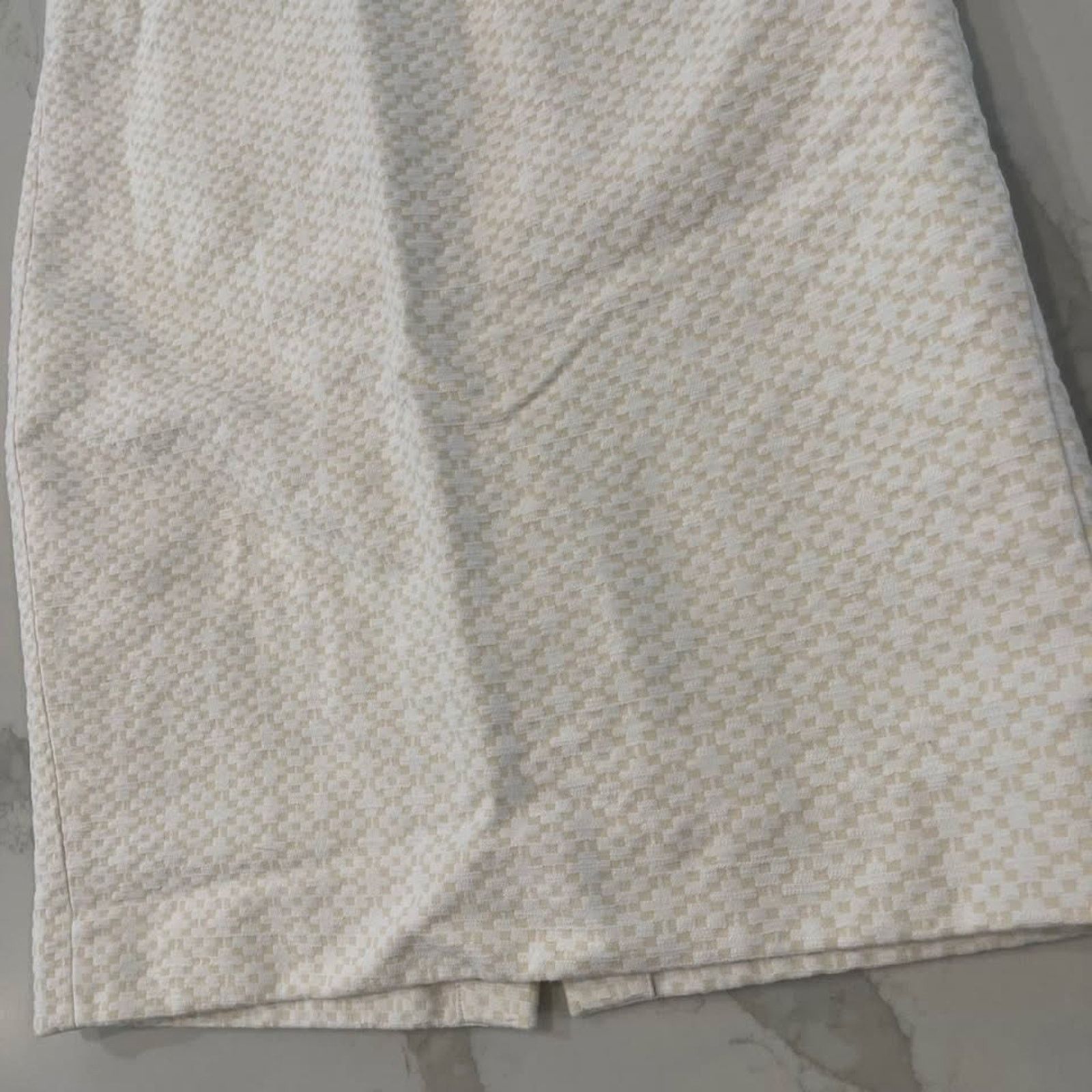 J.Crew J. Crew Ivory Beige Pencil Skirt Geometric Textured Women 10 Size 32" / US 10 / IT 46 - 2 Thumbnail