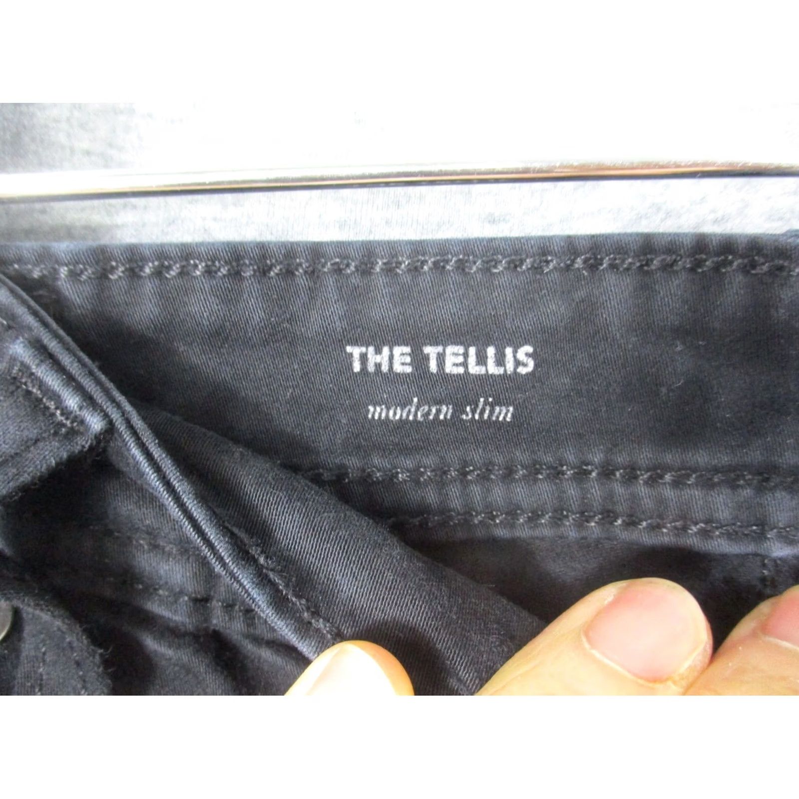 Vintage AG Adriano Goldschmied The Tellis Pants Mens 32x34 Black Slim Chino 5-Pocket Logo USA Modern Blokecore Size US 32 / EU 48 - 5 Thumbnail