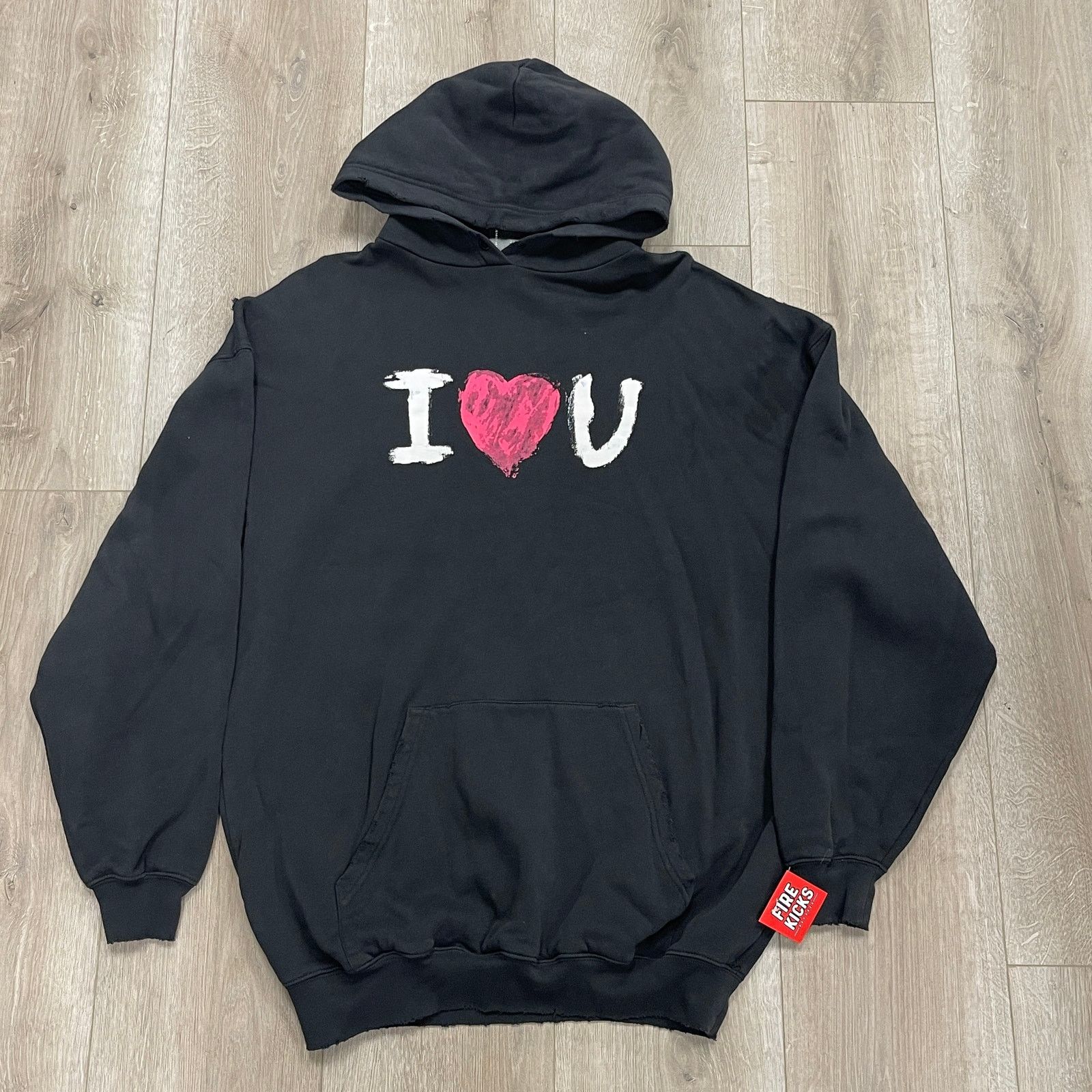 Hoodie Unisex Balenciaga Just Love You Hoodie Balenciaga I Love U