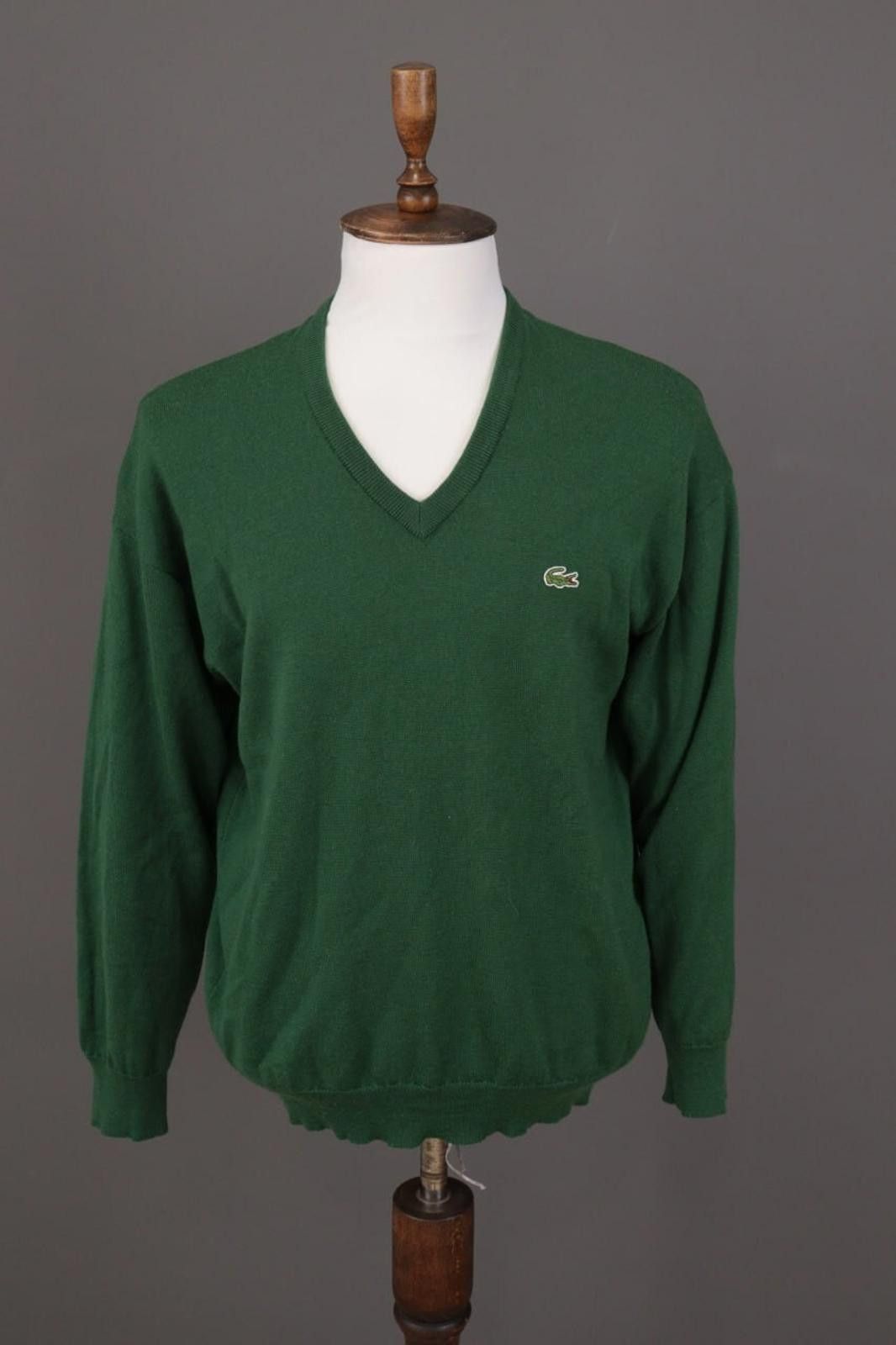 Lacoste Lacoste Green V-Neck Wool Jumper Sweater Size 7 / XXL Size US M / EU 48-50 / 2 - 1 Thumbnail