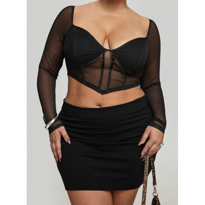 PRINCESS POLLY Princess Polly Maranta Long Sleeve Top Black Curve Size 14 Size XL / US 12-14 / IT 48-50 - 1 Thumbnail