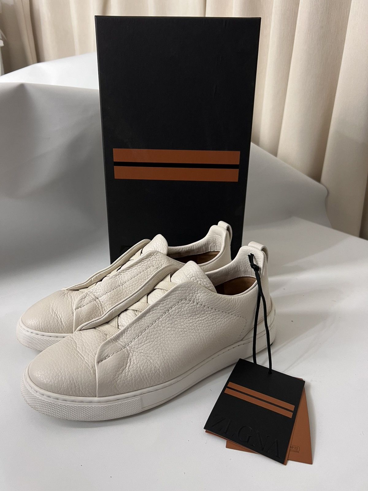 Ermenegildo Zegna Preowned Zegna Triple Stich Off white deerskin Size US 7.5 / EU 40-41 - 9 Thumbnail