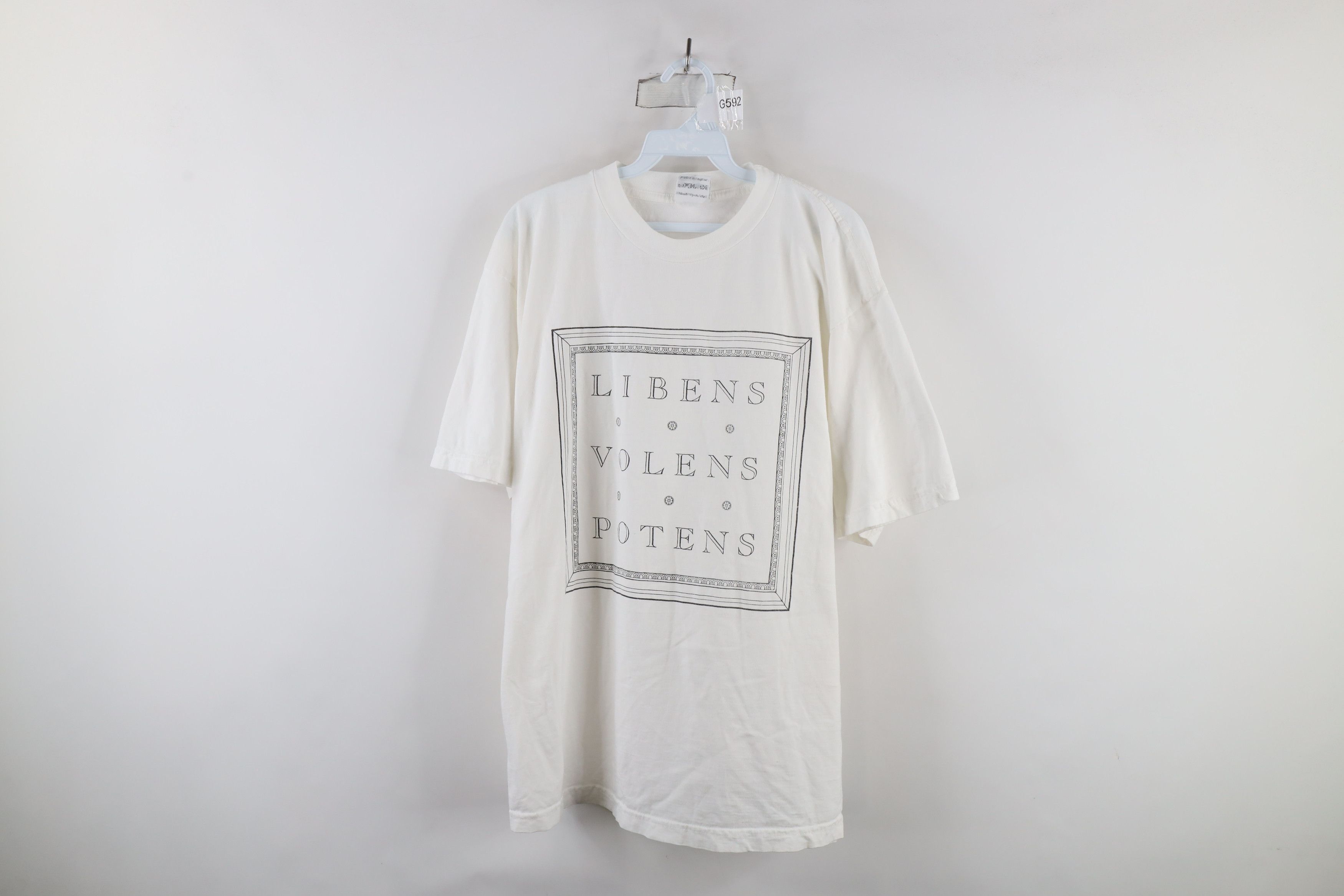 Vintage Vintage 90s Volens Potens Wanting Willing Able T-Shirt Size US L / EU 52-54 / 3 - 1 Thumbnail