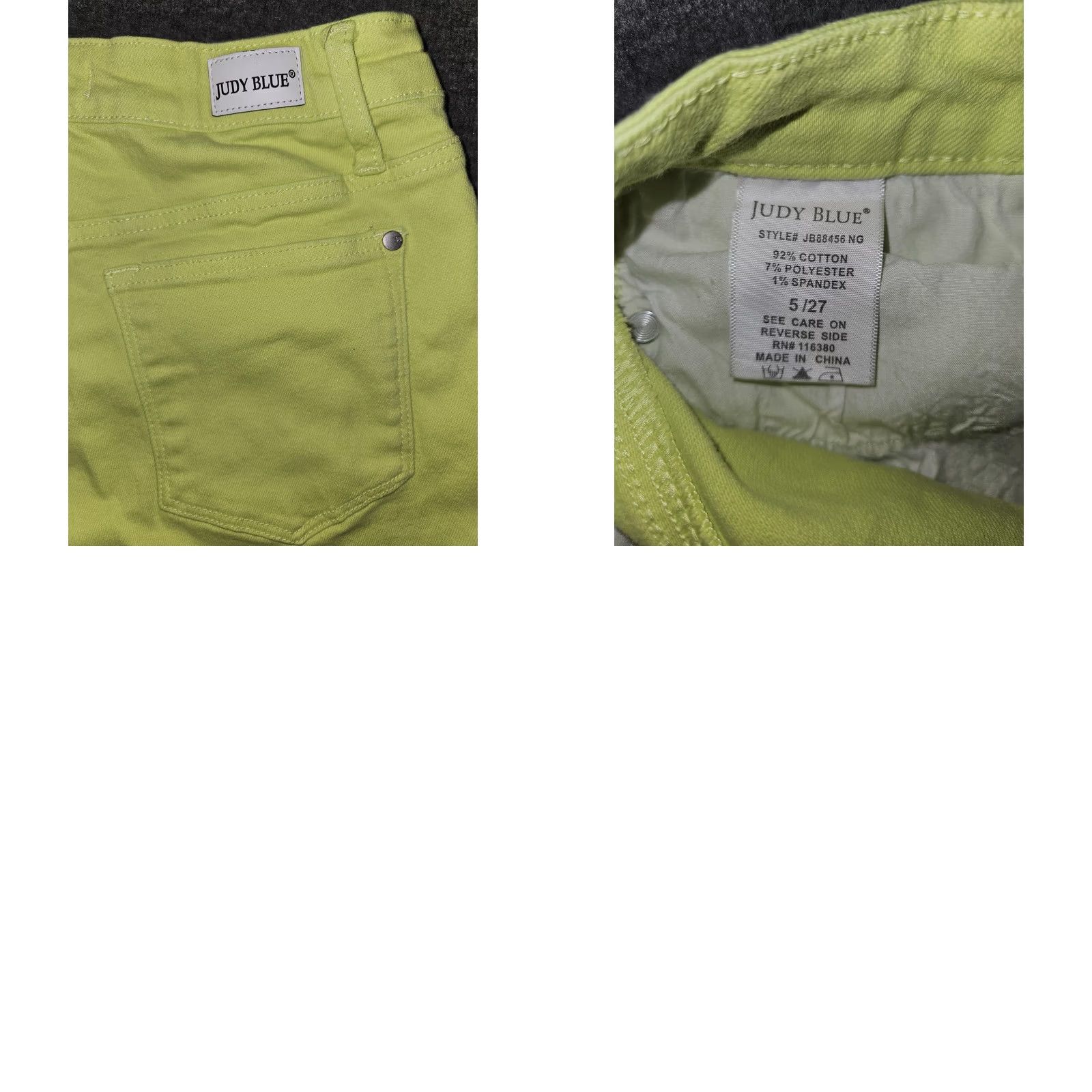 Vintage Judy Blue Jeans Womens Slim Fit Green 5/27 Zip Fly JB88456 NG Jeans Slim Fit Green Womens 27 in 26.5 in Inseam Size 27" / US 4 / IT 40 - 8 Thumbnail