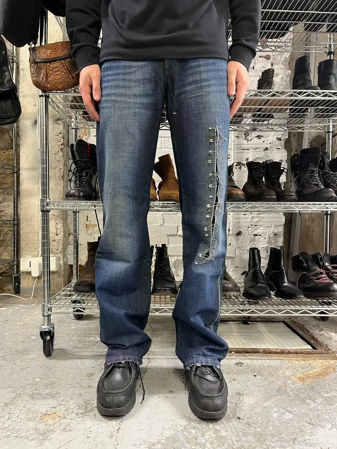 Dolce & Gabbana AW2001 Dolce & Gabbana Pins Blue Faded Denim Jeans Size US 32 / EU 48 - 2 Thumbnail