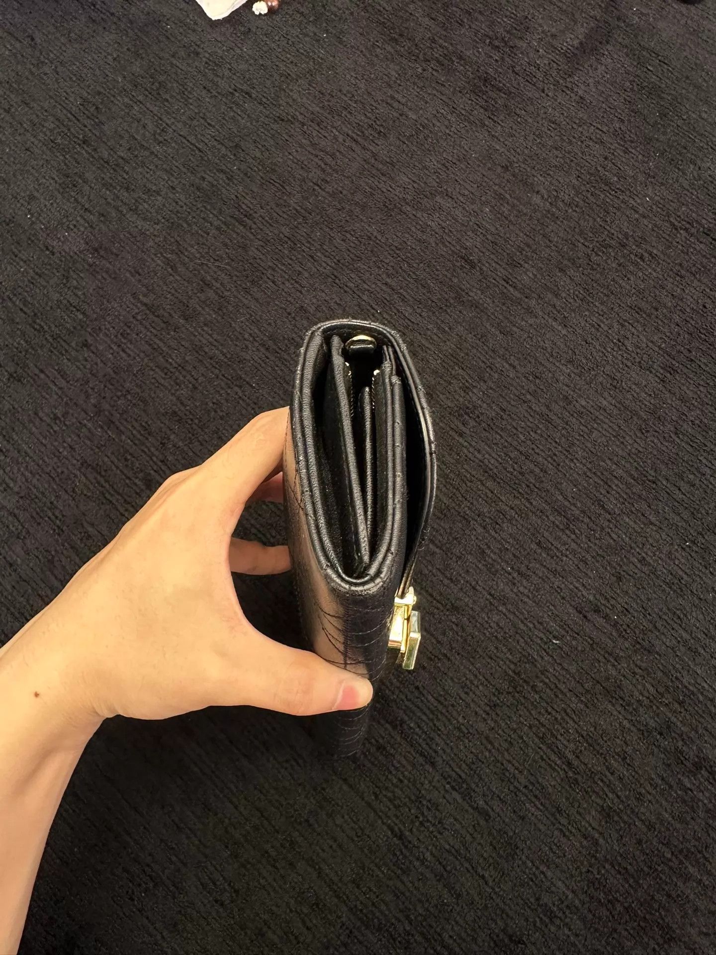 Dior Dior black leather clutch wallet chain 19x3x10cm Size ONE SIZE - 4 Thumbnail