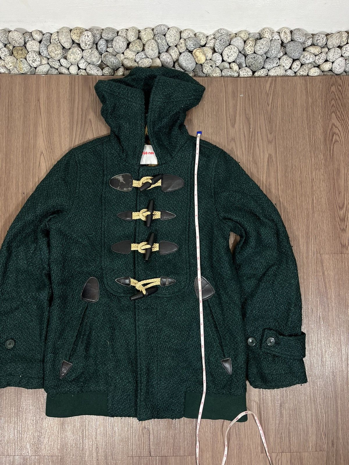 Issey Miyake × Ne-Net Ne-Net Green Wool Duffle Coat Size US L / EU 52-54 / 3 - 13 Thumbnail