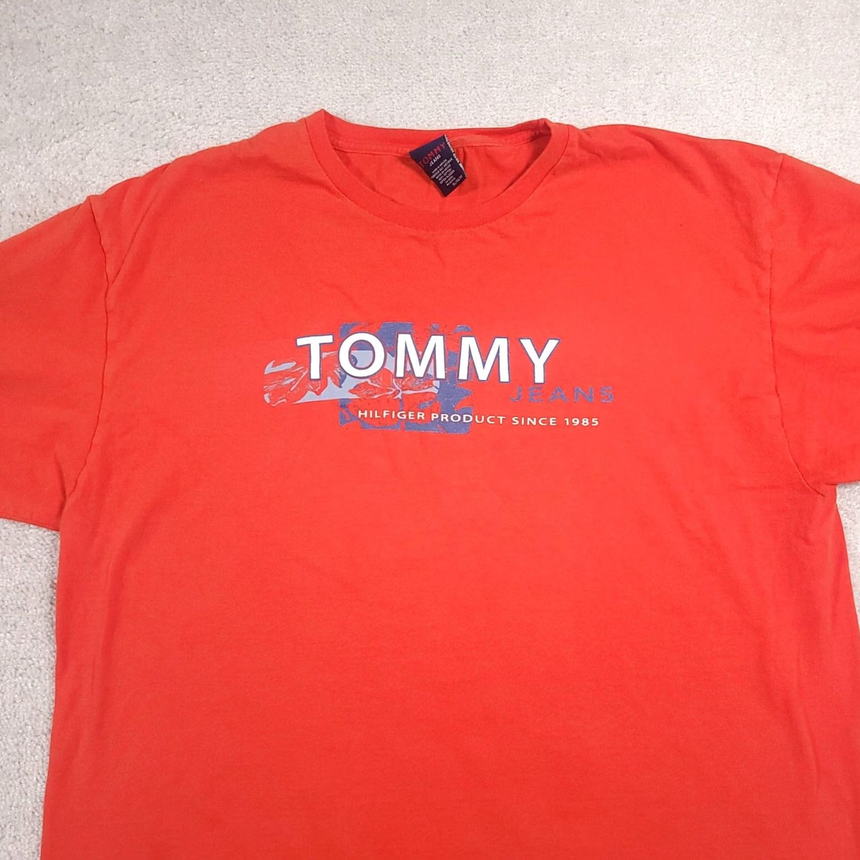 Tommy Hilfiger VINTAGE Tommy Hilfiger Shirt Mens XL Orange Graphic Hawaiian Y2K Double-Sided Size US XL / EU 56 / 4 - 3 Thumbnail