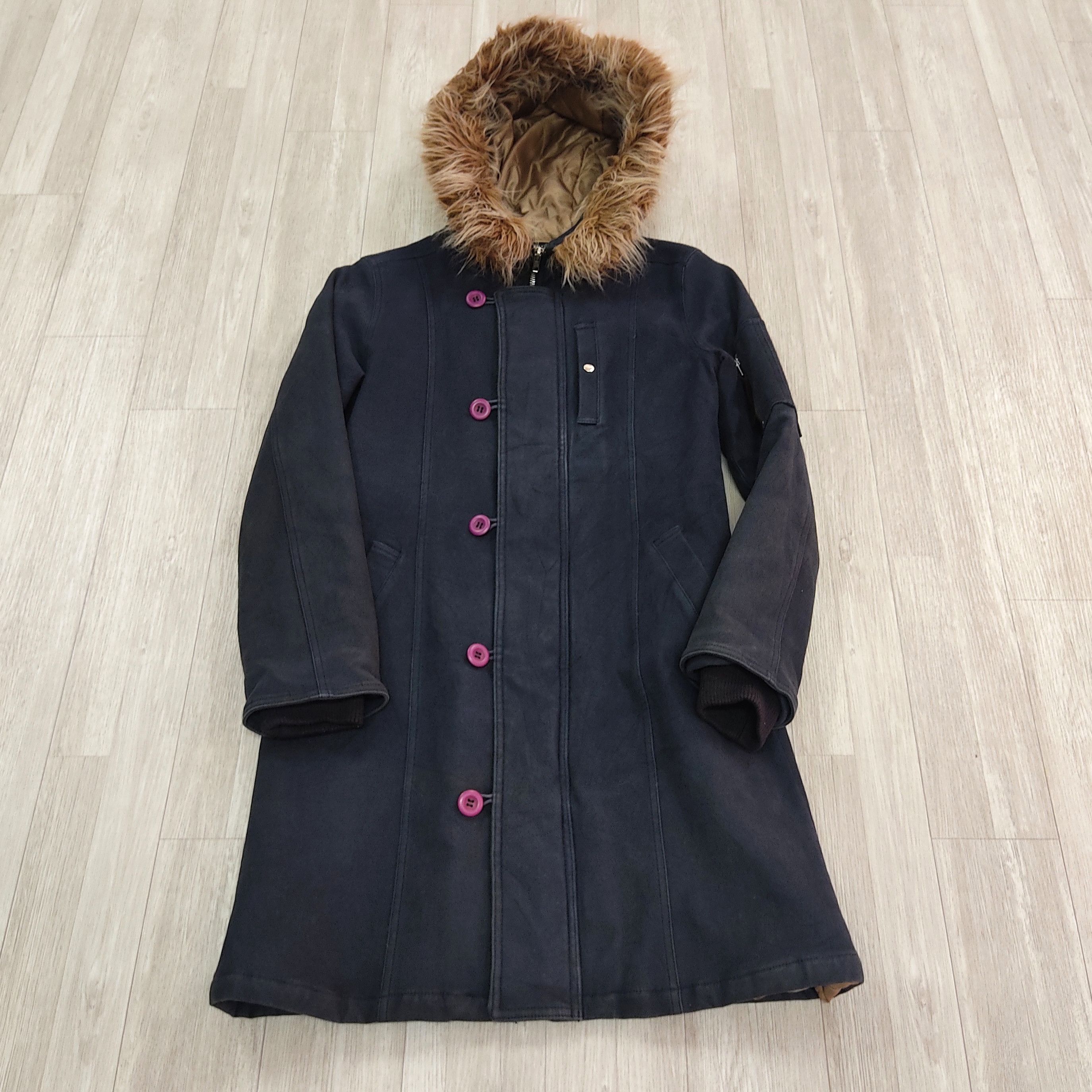 If Six Was Nine ALGONQUINS Racoon Fur Hooded Moleskins Parka Coat Size US XS / EU 42 / 0 - 2 Thumbnail