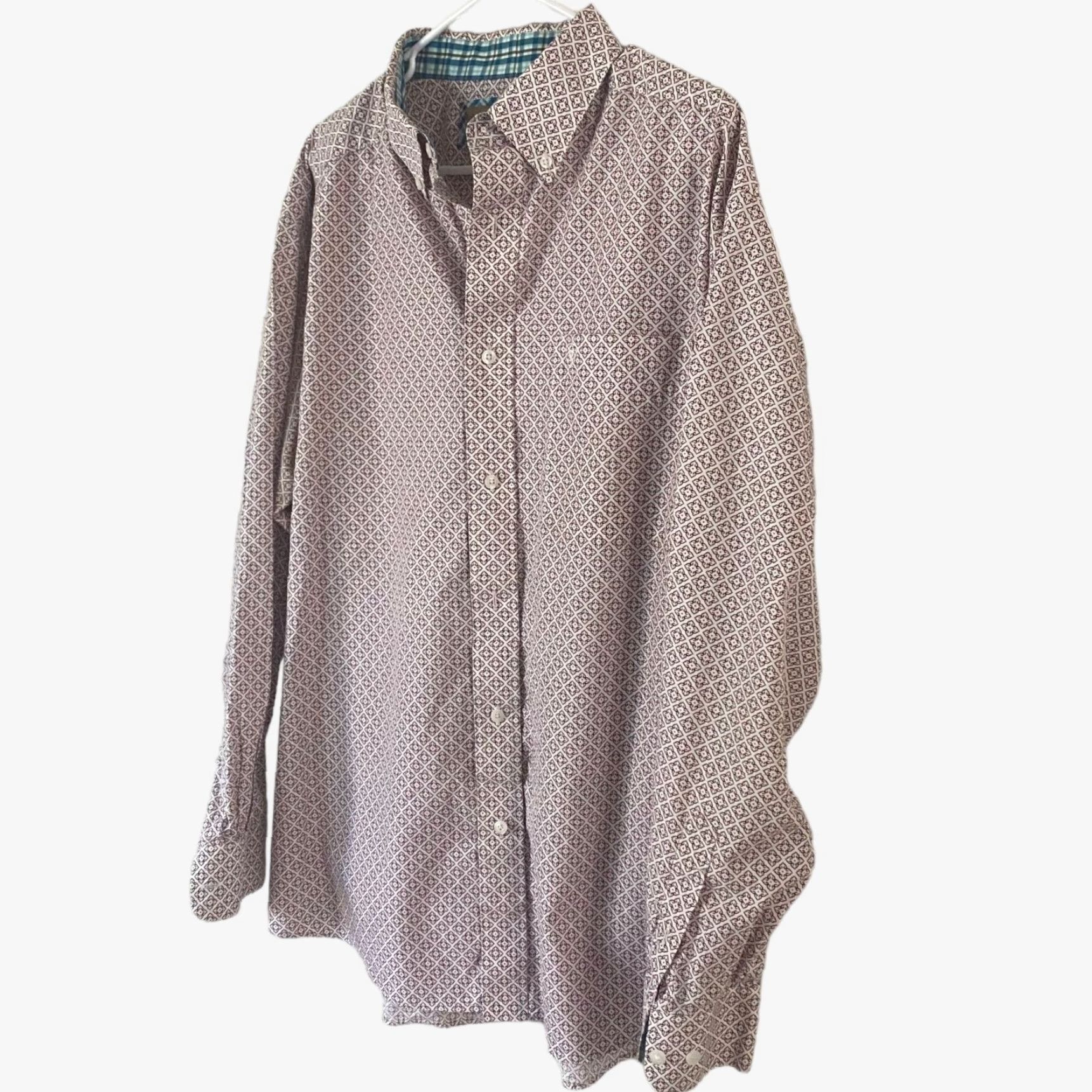 Ariat VINTAGE Ariat Western Button-Down Shirt Long Sleeve Geometric Contrasting Cuffs Mens XL Size US XL / EU 56 / 4 - 2 Thumbnail