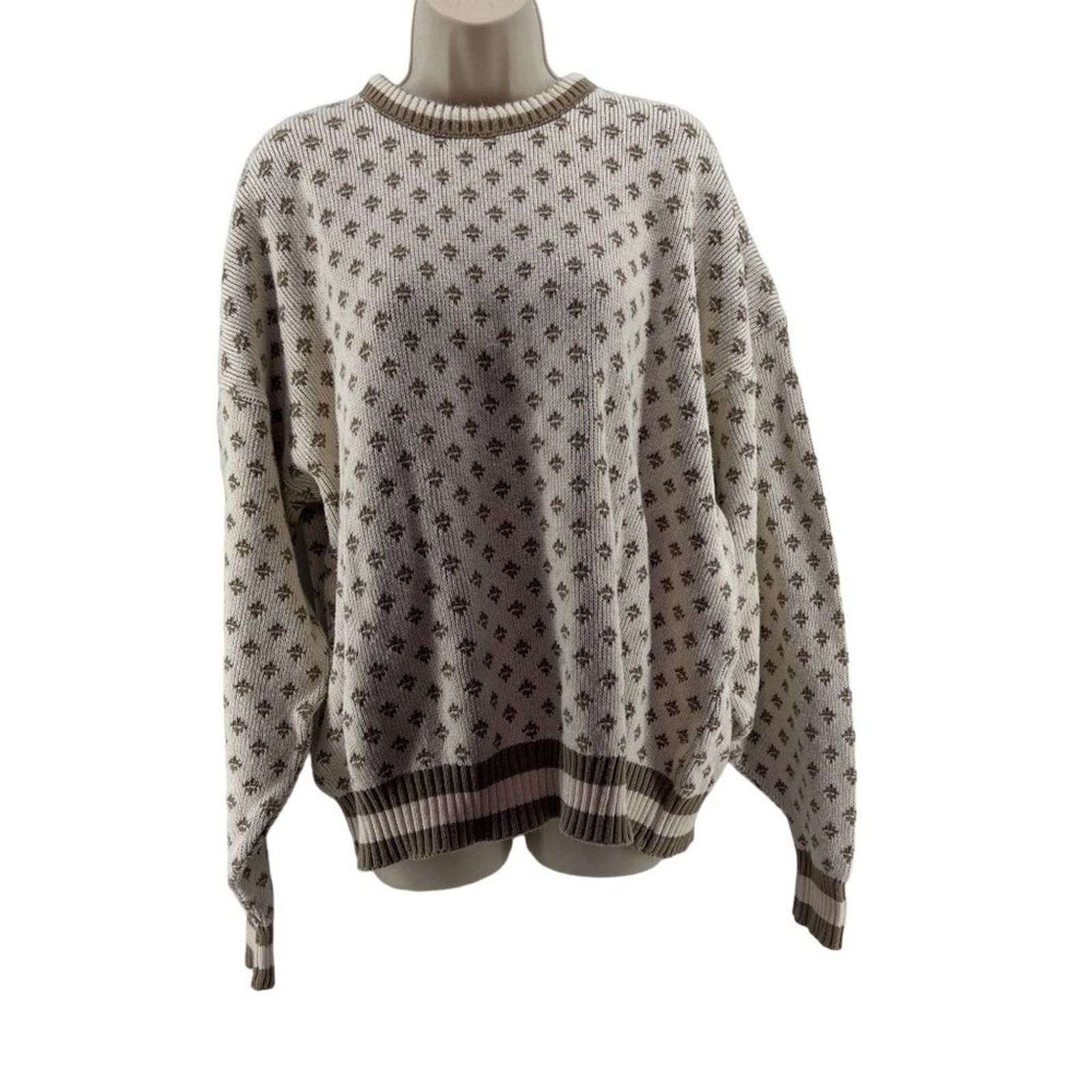 Jantzen Vintage Jantzen Cream and Taupe Pullover Sweater Xlarge Size XL / US 12-14 / IT 48-50 - 1 Thumbnail