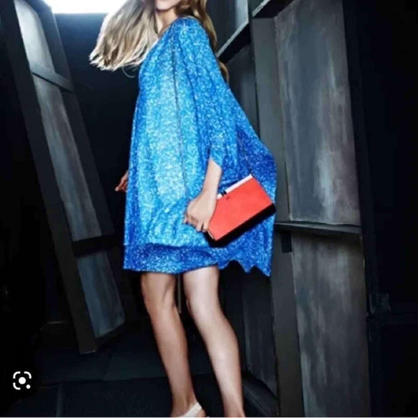 Diane von Furstenberg Diane Von Furstenberg Fleurette Dress Fleck Blue Chiffon 2 Size XS / US 0-2 / IT 36-38 - 10 Thumbnail