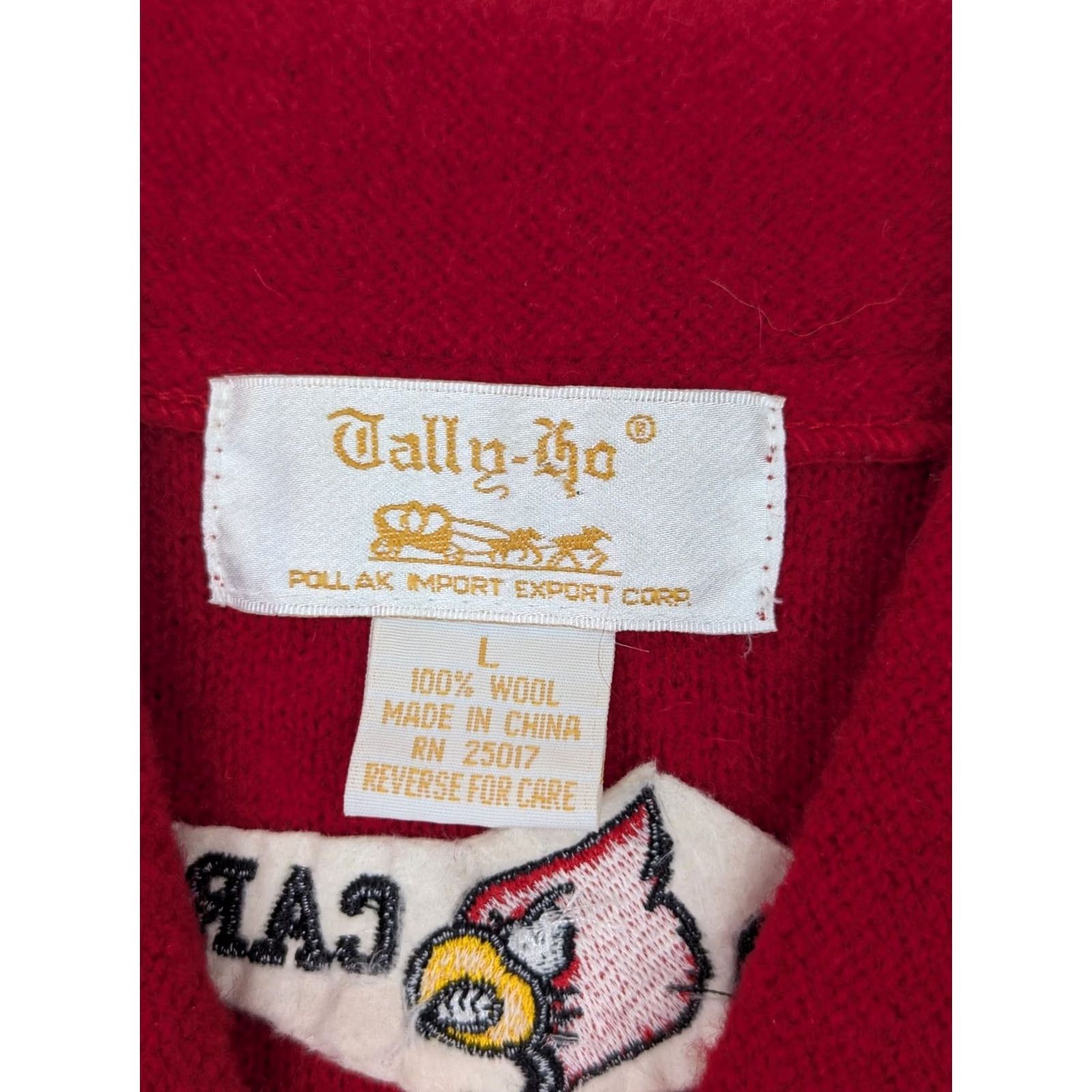 Vintage VINTAGE Tally-Ho 100% Wool Red Sweater Vest Women L University of Louisville Embroidery Size L / US 10 / IT 46 - 2 Thumbnail