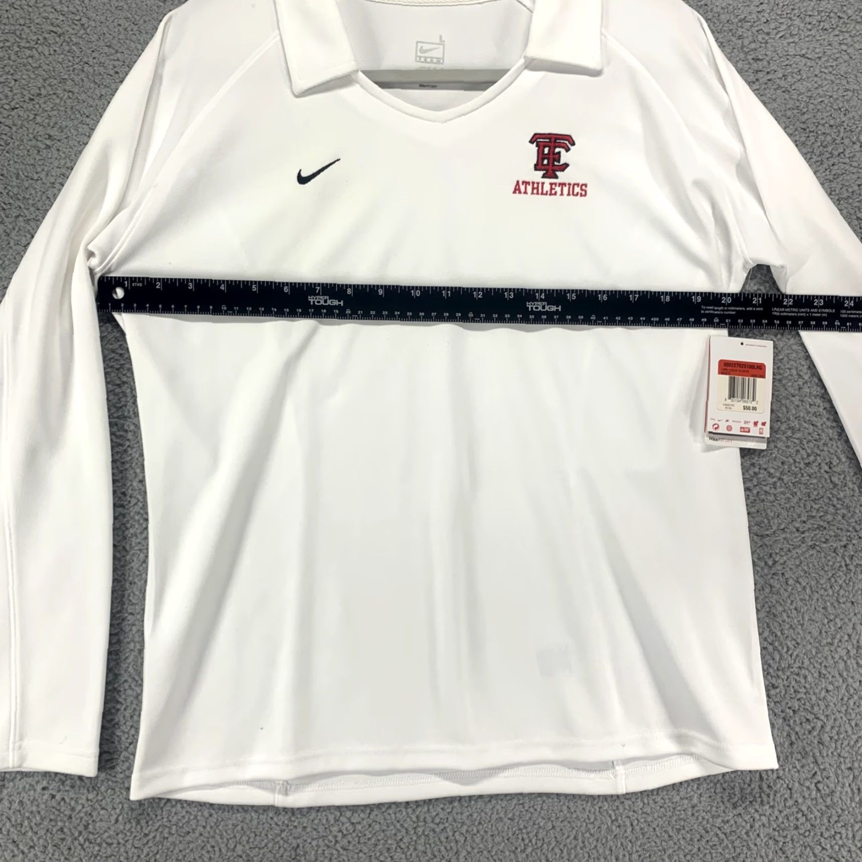 Nike Nike Shirt Womens Large White Long Sleeve Performance Pullover Swoosh Size L / US 10 / IT 46 - 6 Thumbnail