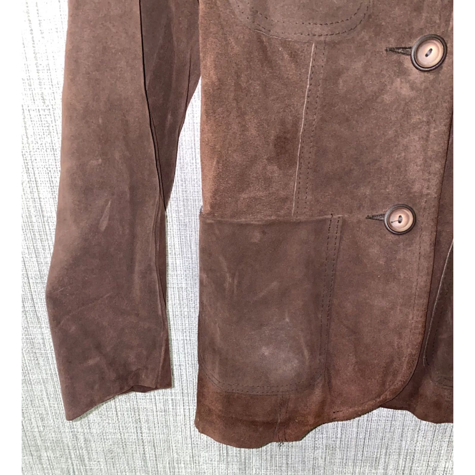Vintage The Paris Brown Leather 2 Button Sport Coat Women Size 34 NWT Size XXS / US 00 / IT 34 - 4 Thumbnail