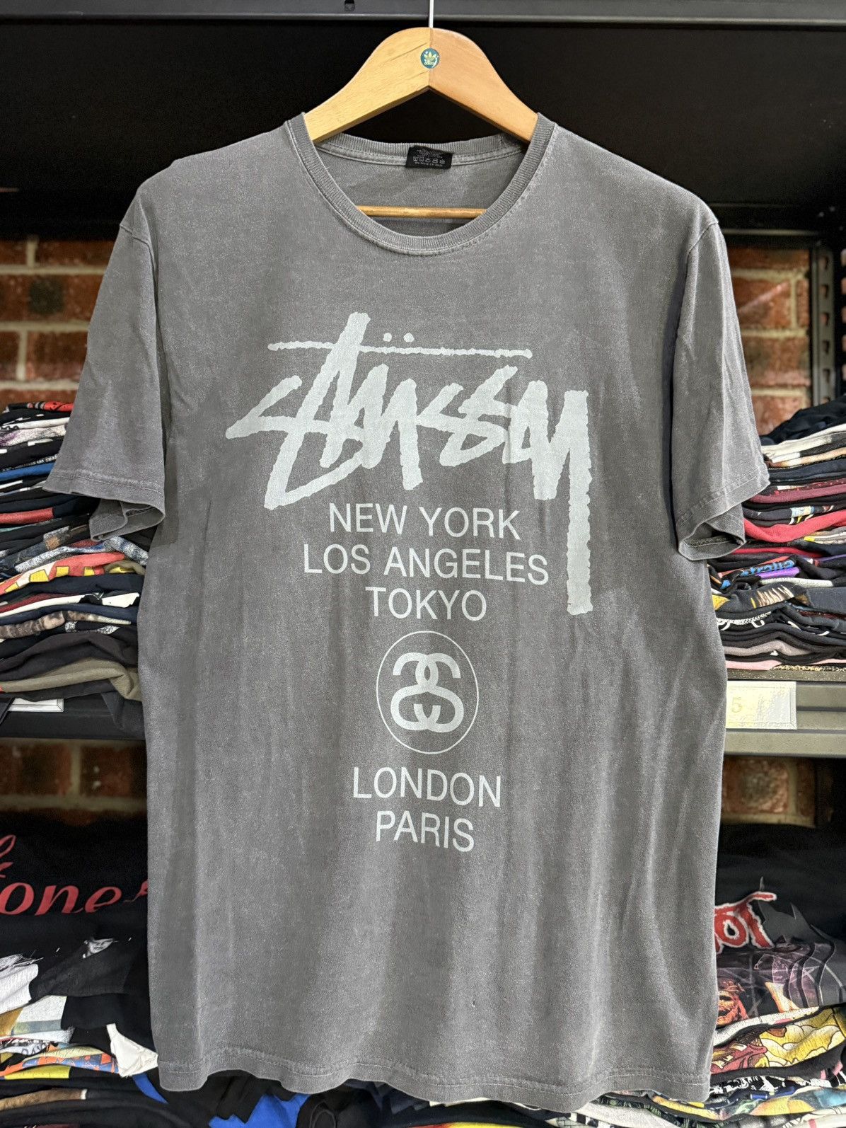 Stussy Vintage Stussy Tour Streetwear Faded Black Tee Size US M / EU 48-50 / 2 - 1 Thumbnail