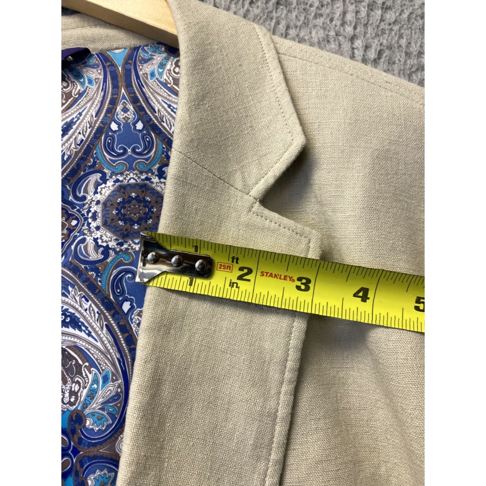 Vintage Alan Flusser Sport Coat Linen Blend Blazer Men XL 46/48 Beige Jacket /126-58 Size 46R - 7 Thumbnail