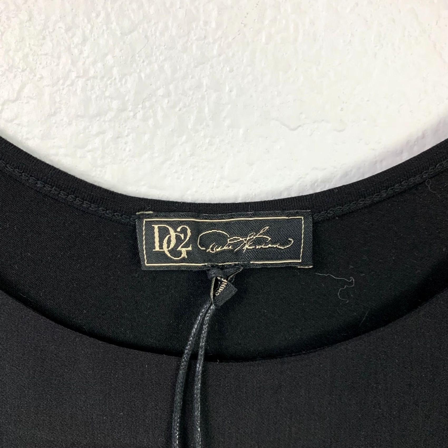 Vintage Diane Gilman Black Tank Top XS NWT Mixed Media Tiered Tank Top Womens Barrel Chest 15.5" Rounded Neck Sleeveless Casual Basic Breathable Stretch Shirt Size XS / US 0-2 / IT 36-38 - 4 Thumbnail