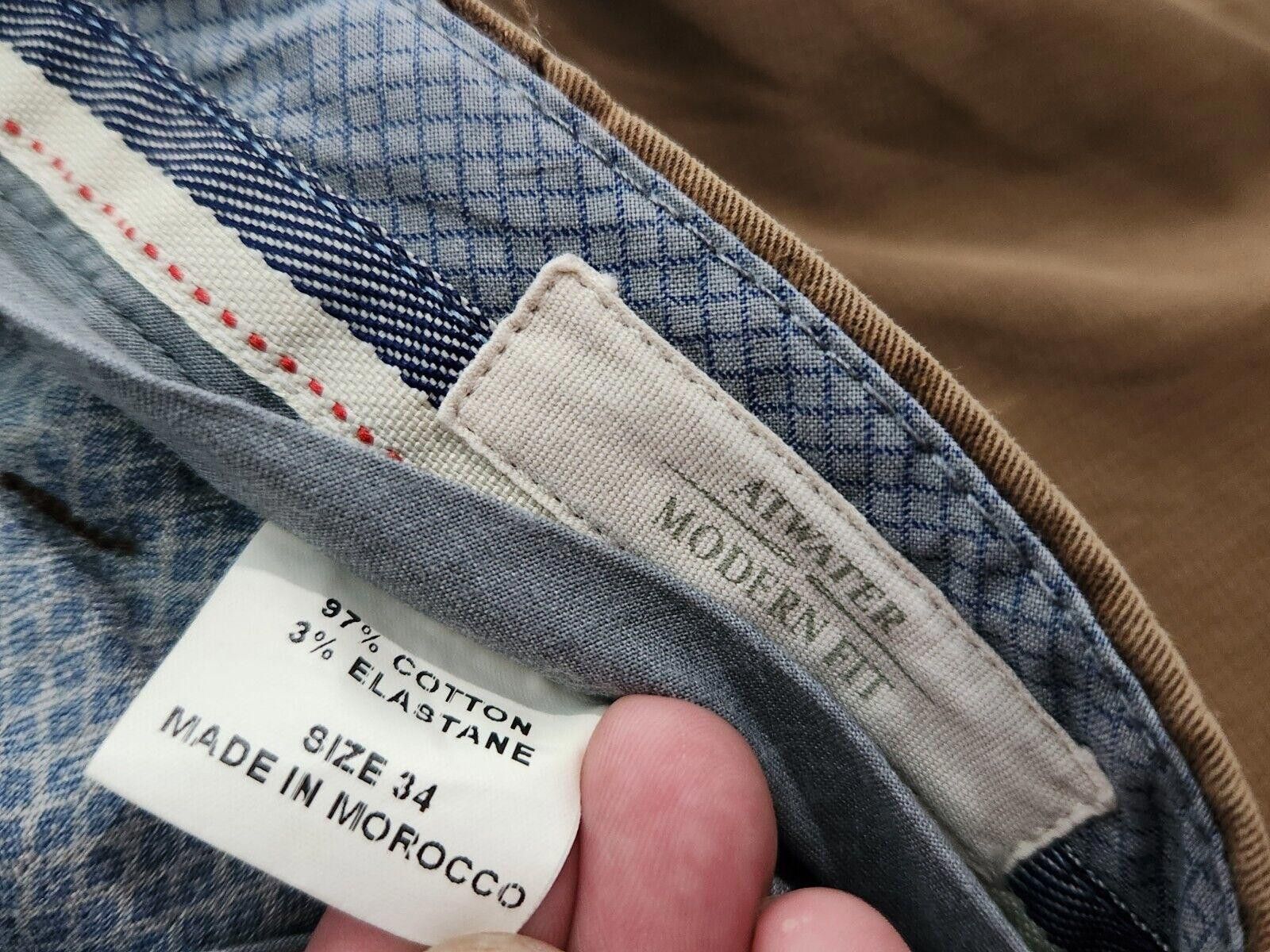 Designer Ballin Pants Mens 34 Atwater Modern Fit Brown Chino Flat Size US 34 / EU 50 - 3 Thumbnail