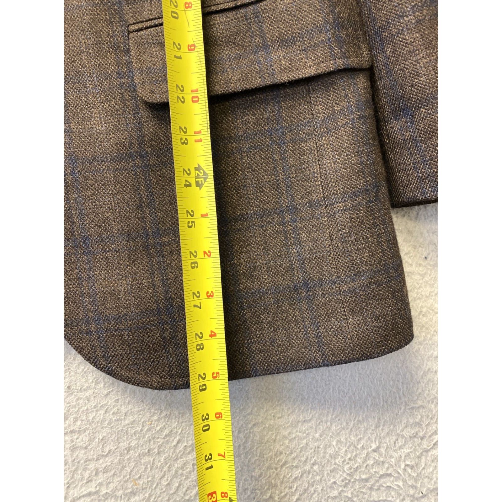 Jack Victor JACK VICTOR Sport Coat Brown Plaid Wool Unconstructed Regular Length Notch Lapel Slim Fit 40 S Men Jacket Coat/Outwear Size US XXS / EU 40 - 5 Thumbnail