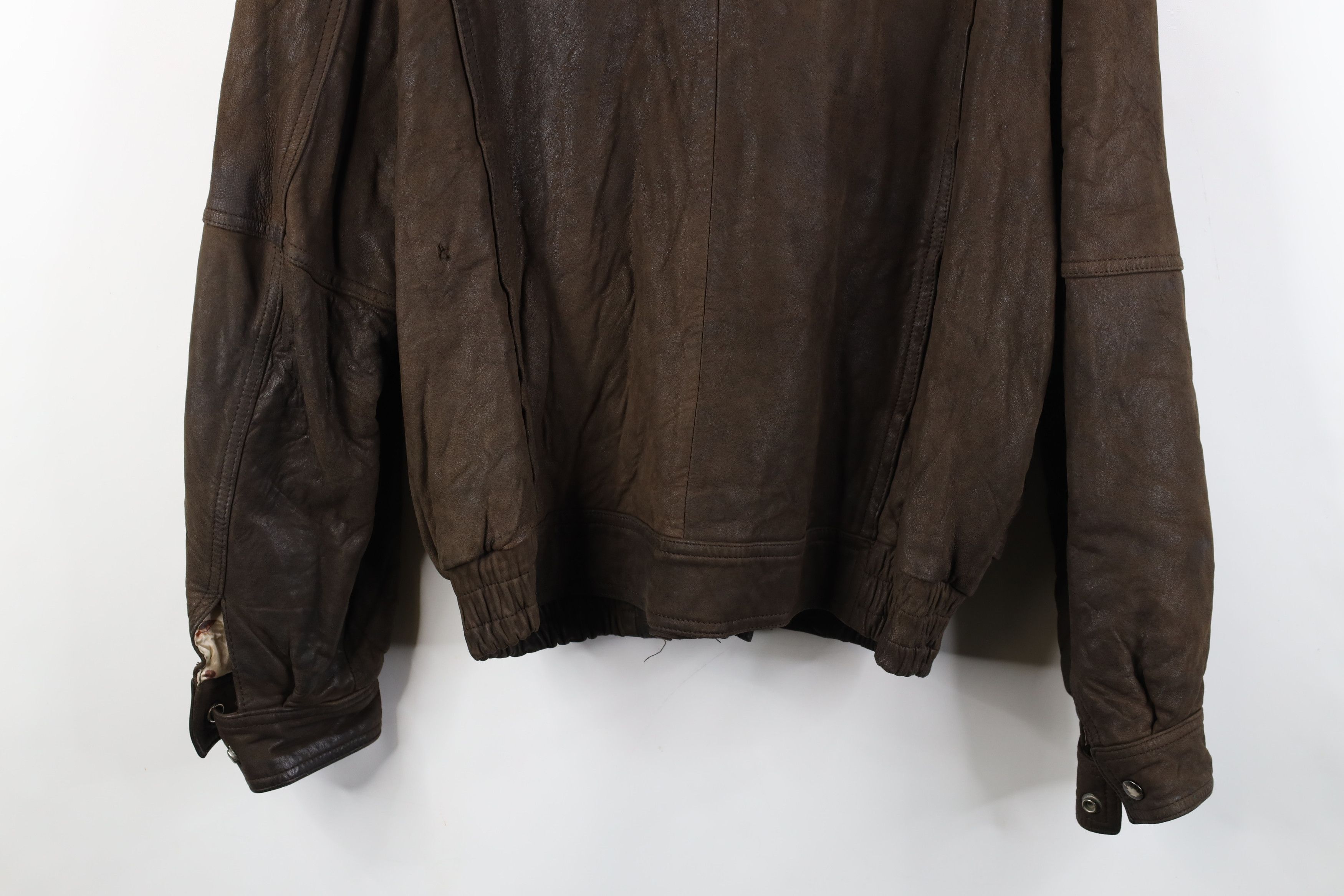 Vintage AS IS Vintage 90s Streetwear Leather Cafe Bomber Jacket Size US S / EU 44-46 / 1 - 15 Thumbnail