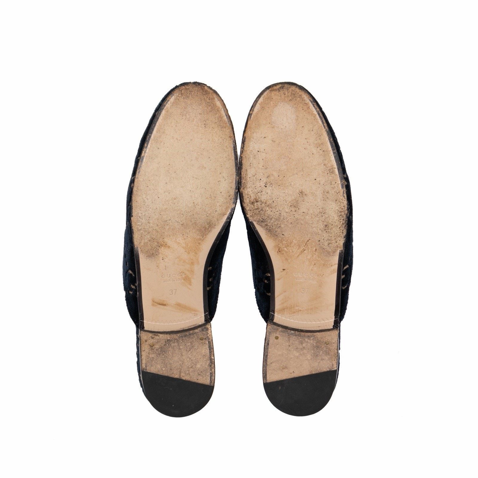 Gucci Gucci Princetown GG Monogram Blue Velvet Horsebit Mule Navy Size US 7 / IT 37 - 15 Thumbnail