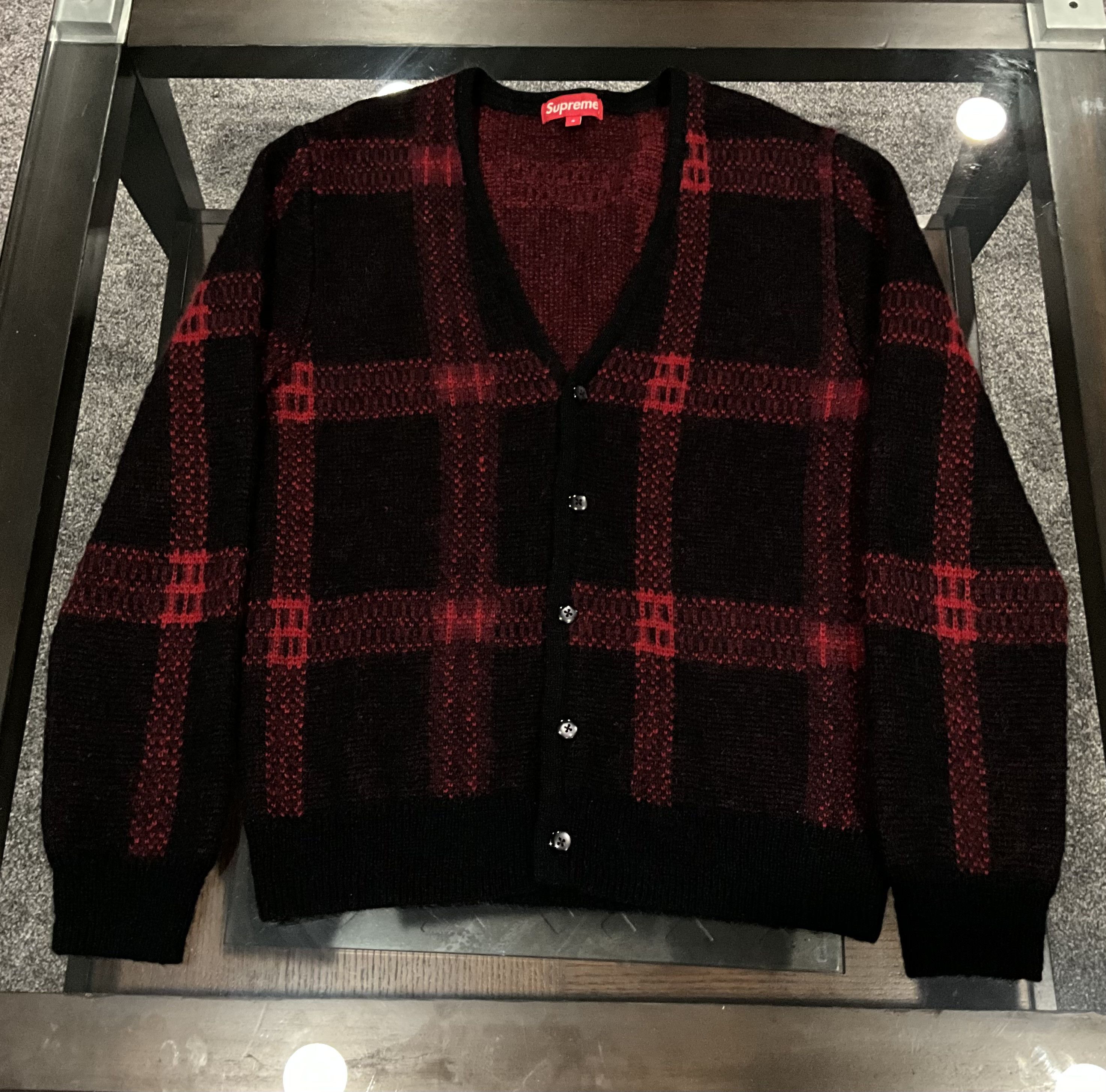 Supreme FW14 Plaid Mohair Cardigan DS Size US S / EU 44-46 / 1 - 4 Thumbnail