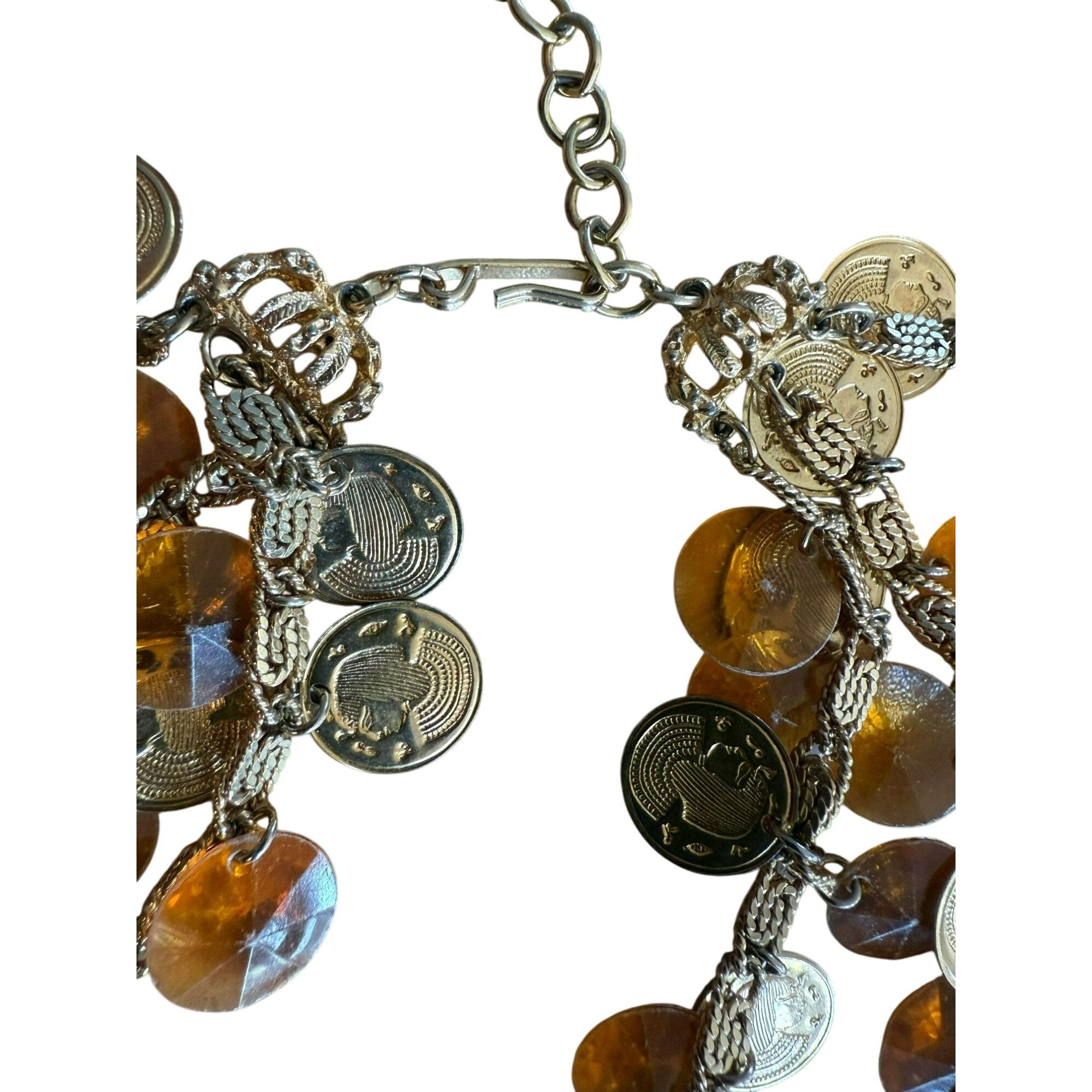 Other Vintage Signed HOBE Rare Egyptian Bib Necklace W/ Lucite Yel Size ONE SIZE - 6 Thumbnail