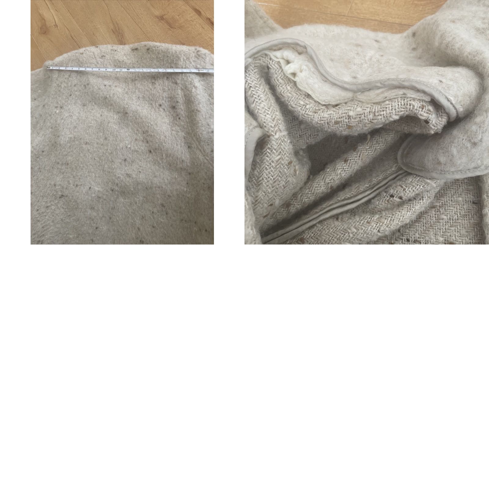 Vintage VINTAGE Bespoke Overcoat Womens Beige Wool Blend Duster Long Large Oversized Button Pockets 70s Bohemian Classic Designer Coat Women Size L / US 10 / IT 46 - 10 Thumbnail