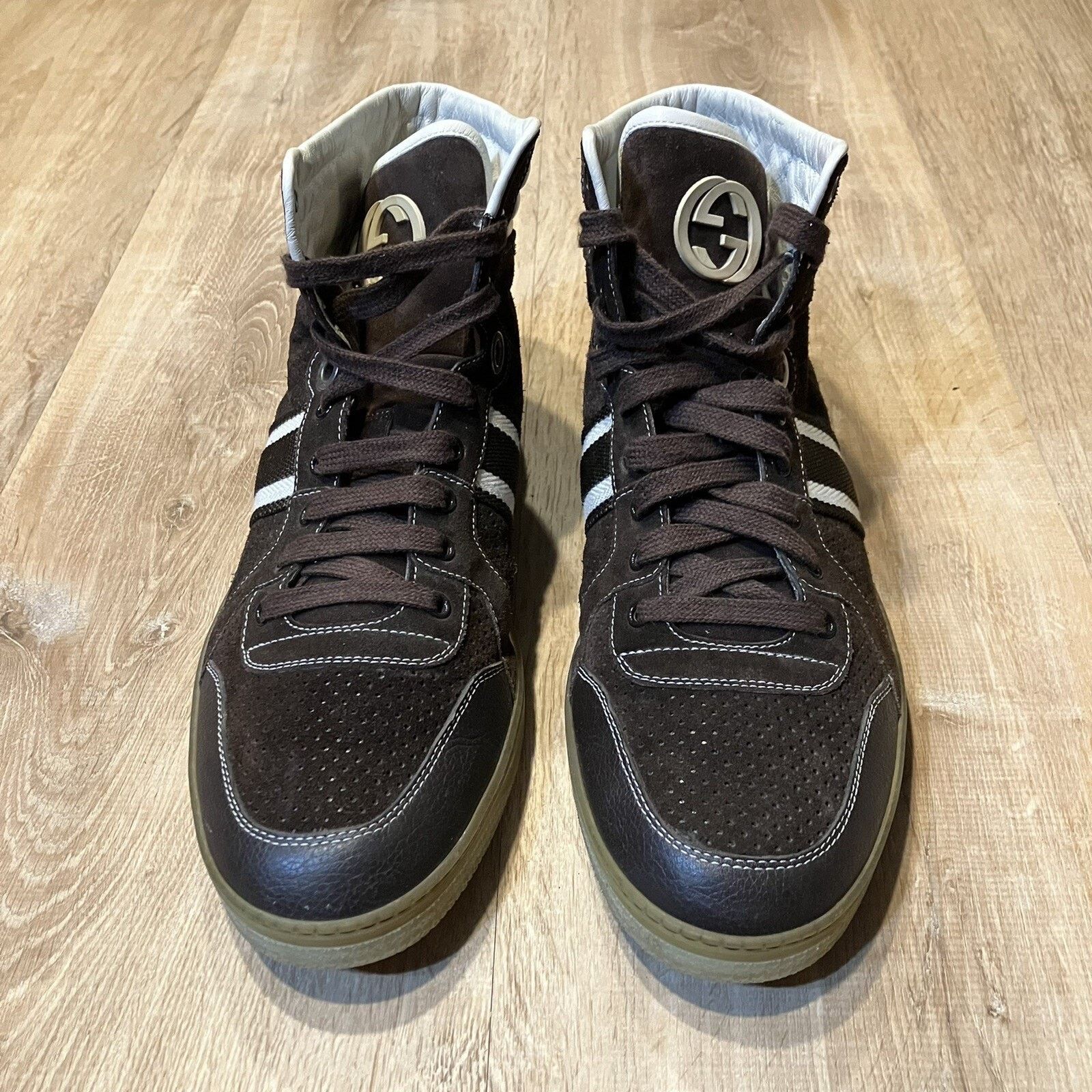Gucci Gucci Coda High Top Suede Leather Sneaker CLEAN Men Brown Size US 11 / EU 44 - 3 Thumbnail