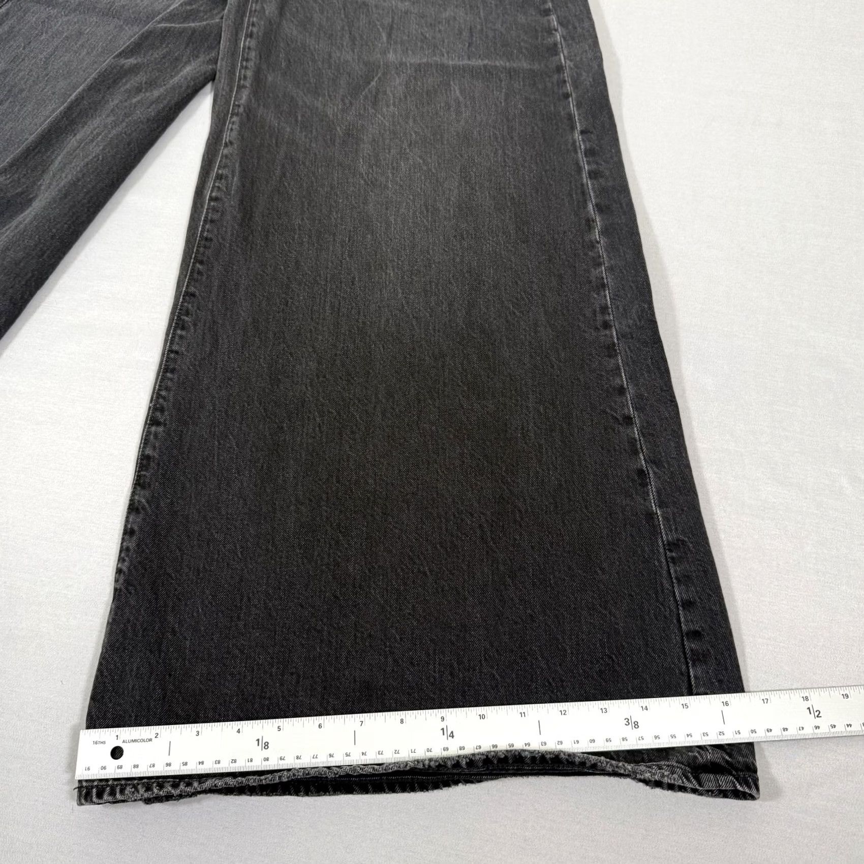 American Eagle Outfitters American Eagle Jeans Womens 6 Black Wide Leg Baggy Denim Pants Stretch Size 28" / US 6 / IT 42 - 6 Thumbnail