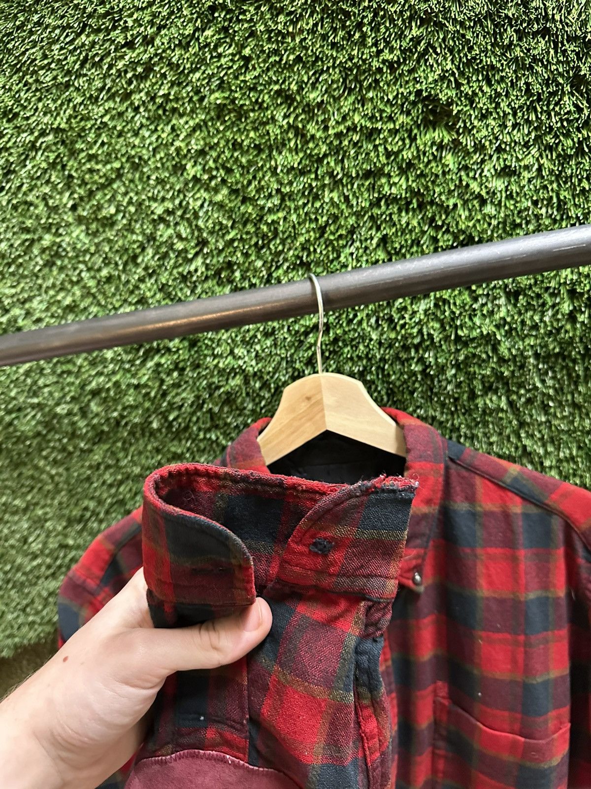 Vintage Vintage 1970s Red Plaid Flannel Large Size US L / EU 52-54 / 3 - 6 Thumbnail